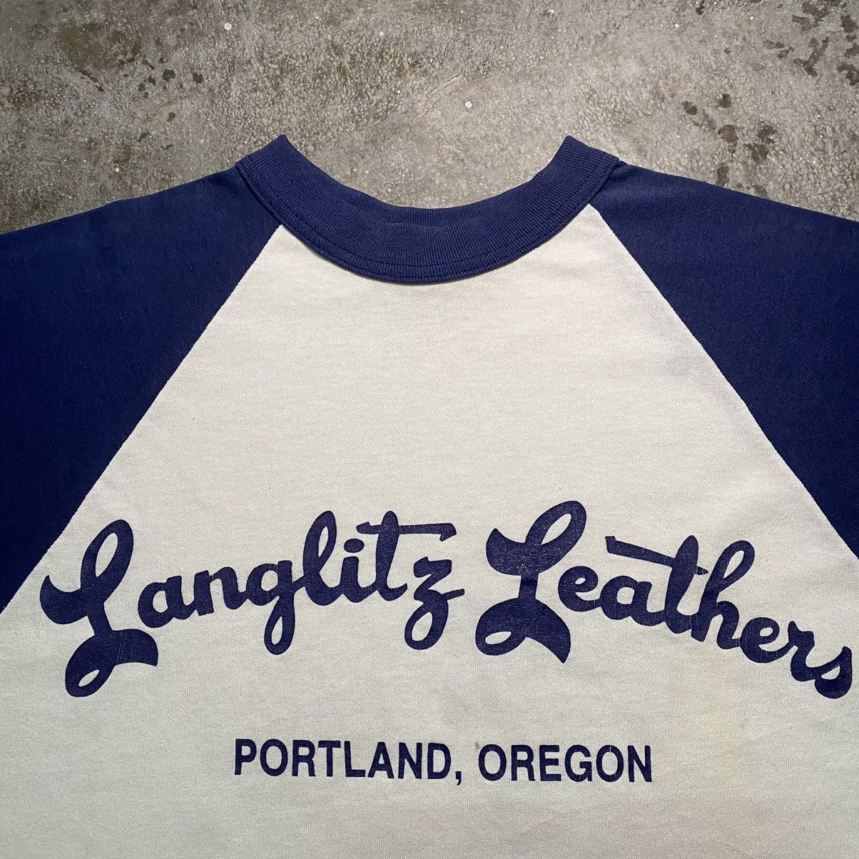 Indian Motorcycle × Vanson Leathers × Vintage Vintage 90’s Langlitz Leathers 3q T Shirt Very Rare Size US M / EU 48-50 / 2 - 4 Thumbnail