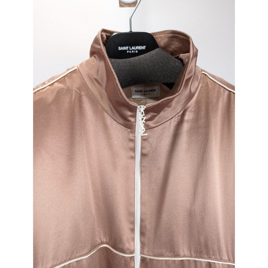 Saint Laurent Paris o1rshd1 Satin De Soie Jacket in Peau Size US L / EU 52-54 / 3 - 3 Thumbnail