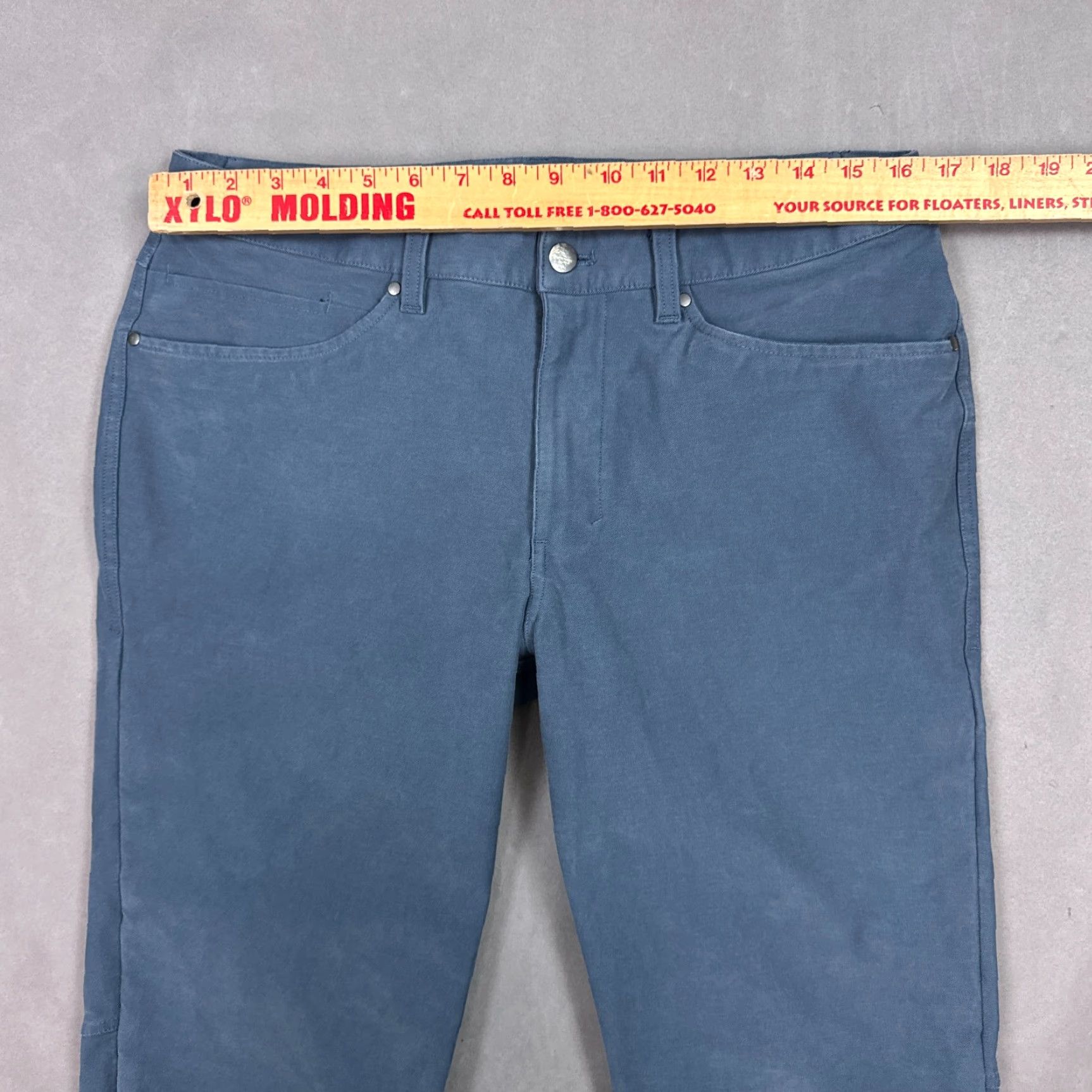 Lululemon Lululemon ABC Utilitech Slim Chino Pants Men 32x30 Blue Regular 5-Pocket Office Work Straight Front Cotton Blend Stretch Size US 32 / EU 48 - 6 Thumbnail