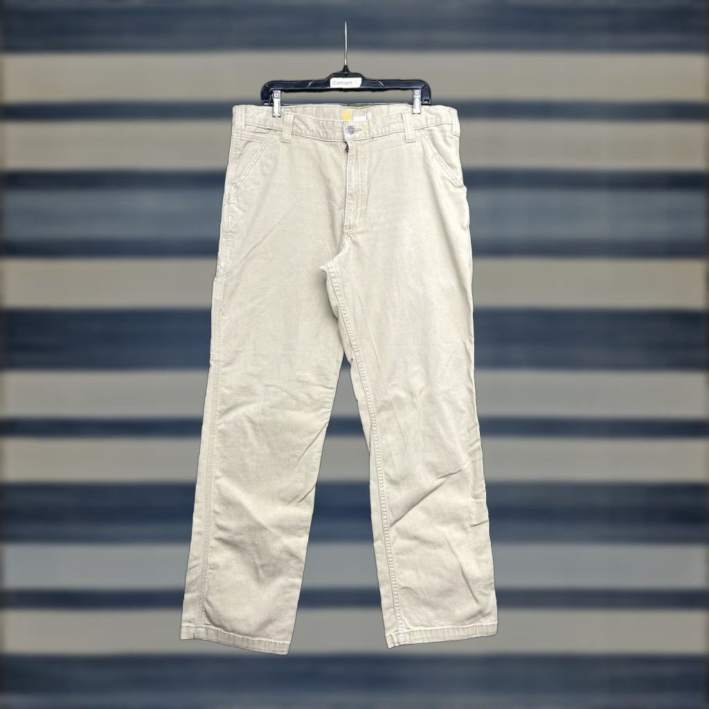 Carhartt VINTAGE Carhartt Carpenter Pants Mens 36x34 Workwear 5 Pocket Tan Faded 90s Cargo Y2K 90s Hip Hop Work Pants Mens Size US 36 / EU 52 - 1 Thumbnail