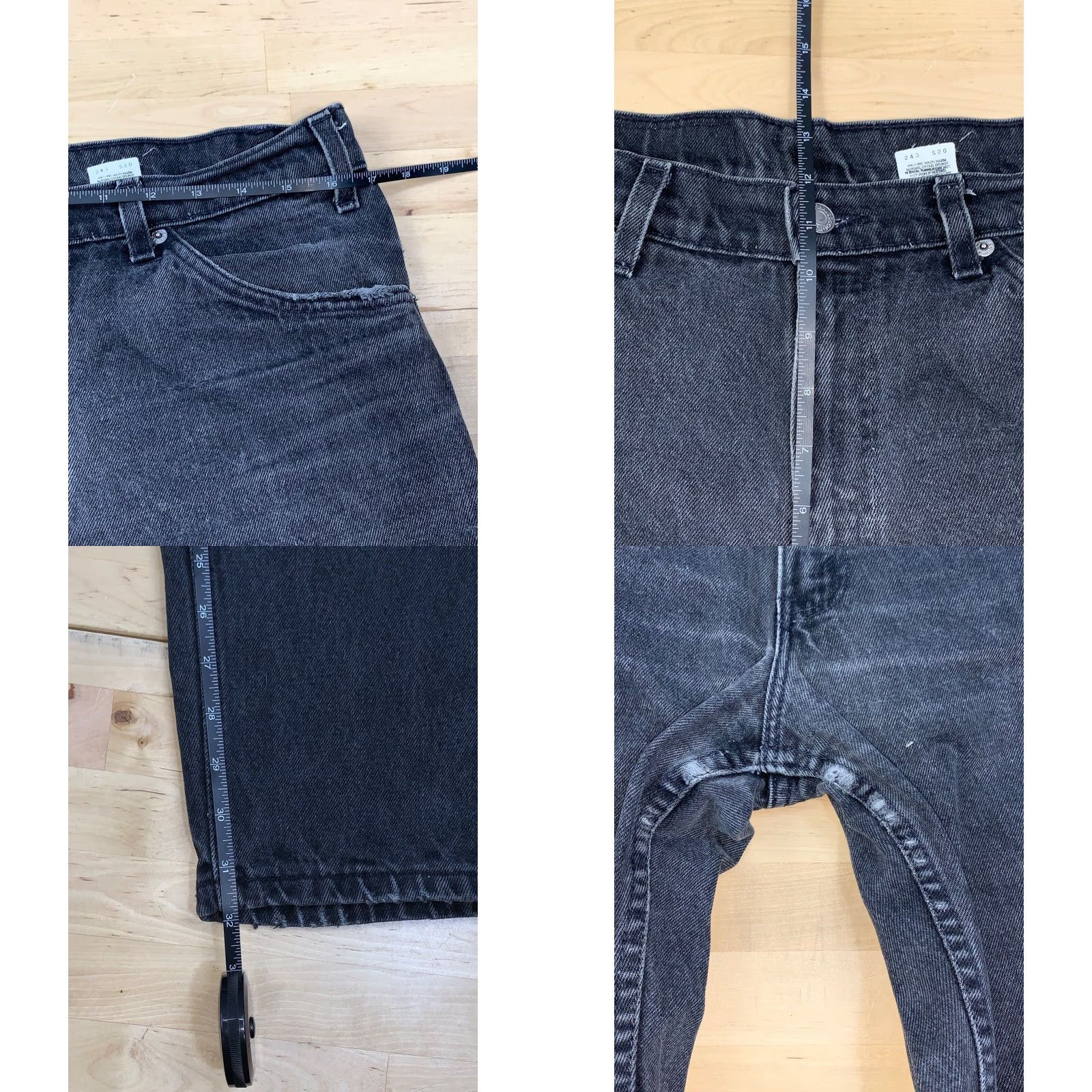 Levi's VINTAGE Levi's 550 Jeans Mens Tapered Leg 33x32 Black 90s Orange Tab Relaxed Fit 36 Waist Cotton Denim Size US 33 - 8 Thumbnail