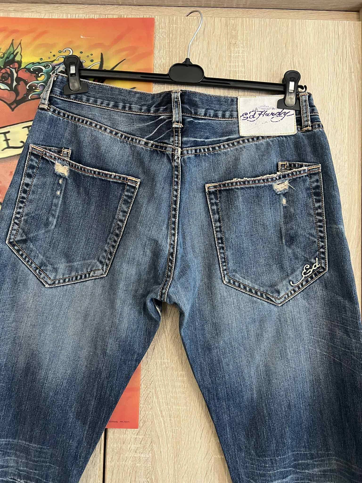 Ed Hardy Ed Hardy denim pants vintage avant-garde Size US 34 / EU 50 - 3 Thumbnail