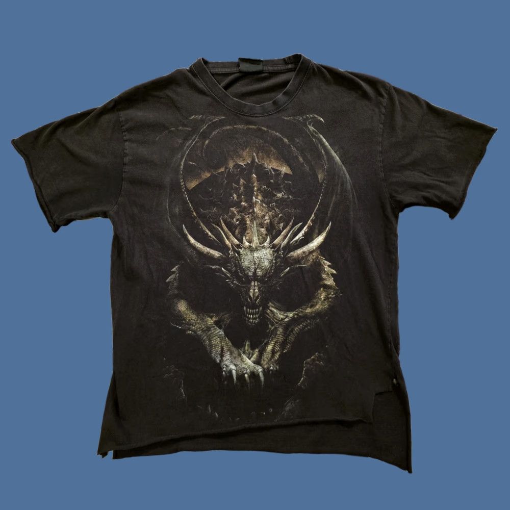 Vintage VINTAGE Spiral Dragon & Skull Double Sided T Shirt Black Grunge Medium Men Manga? Nope Size US M / EU 48-50 / 2 - 1 Thumbnail