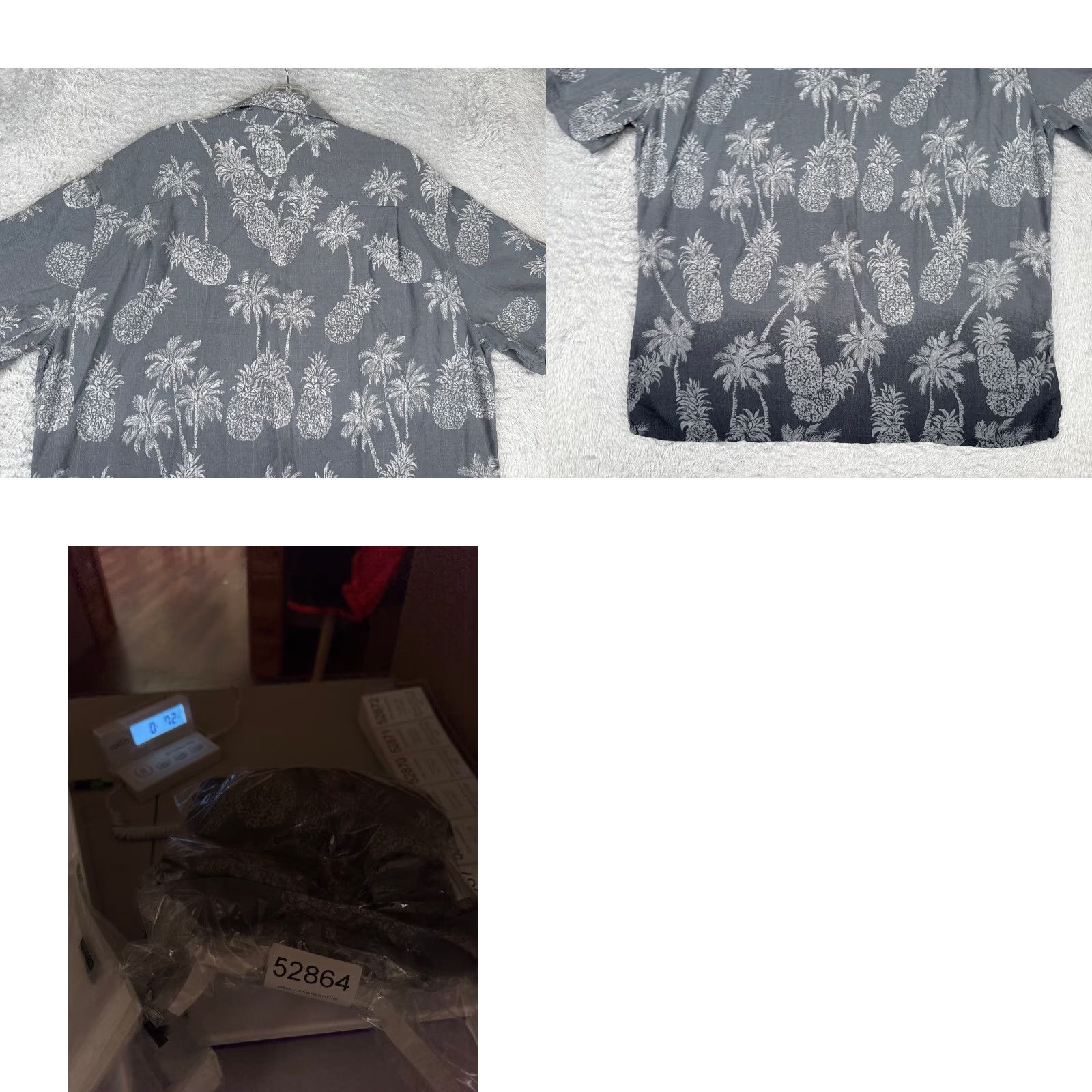 Vintage Batik Bay Shirt Men XL Gray Floral Pineapple Hawaiian Button Up Rayon Size US XL / EU 56 / 4 - 9 Thumbnail