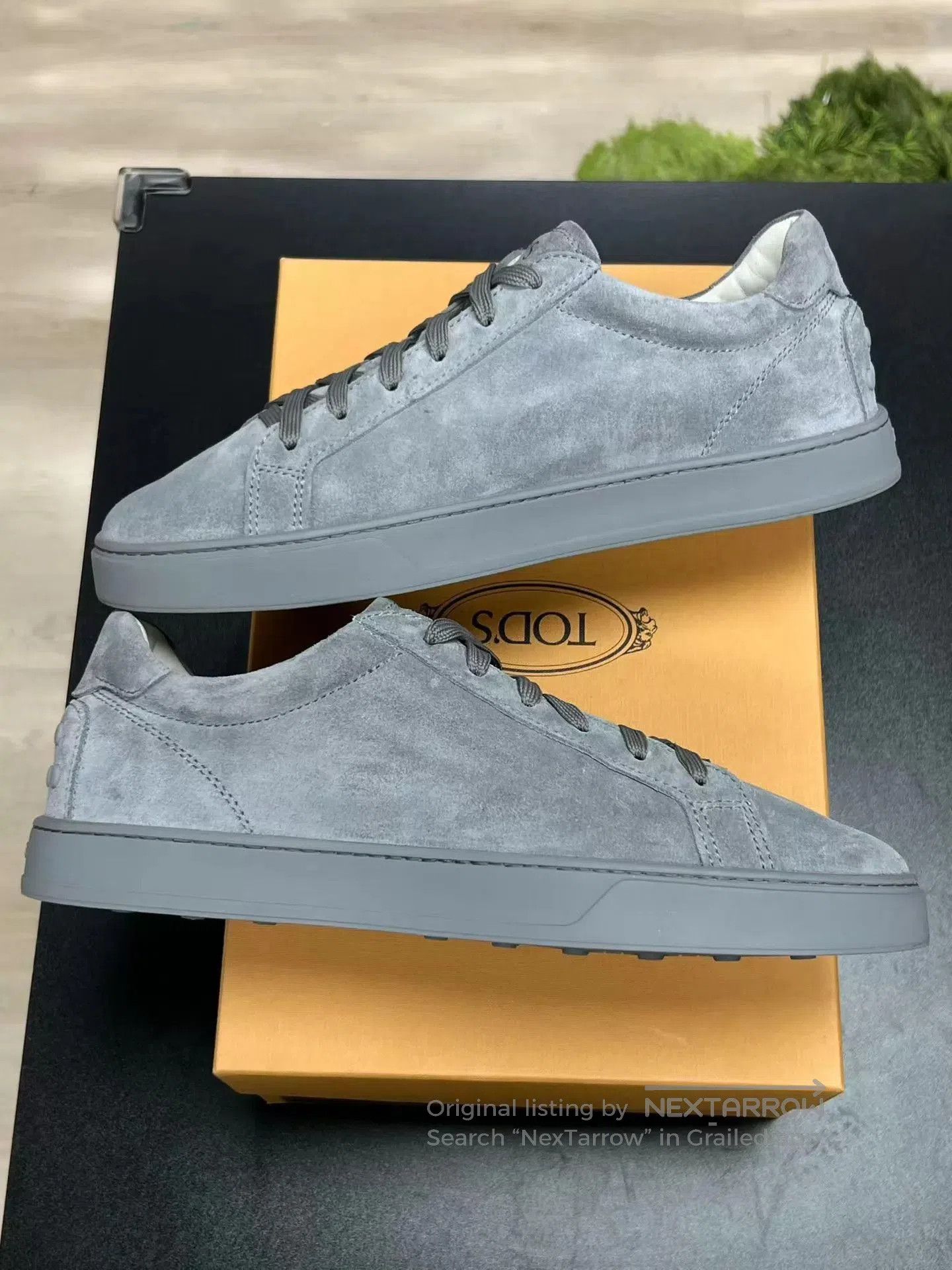 Tod's Gray Low-Top Suede Sneakers Size 10. Size US 10 / EU 43 - 6 Thumbnail
