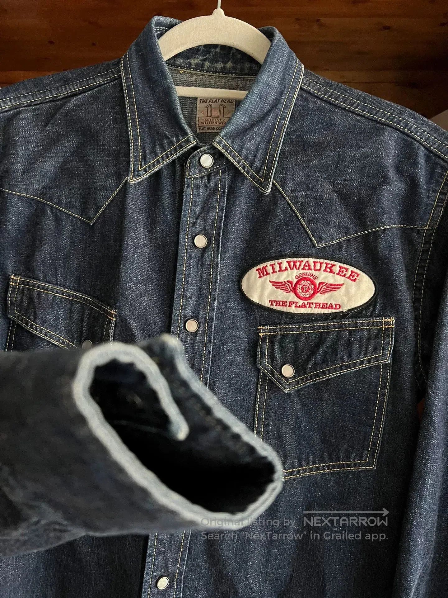 RRL Ralph Lauren vintage western style denim button-up shirt. Size US L / EU 52-54 / 3 - 5 Thumbnail