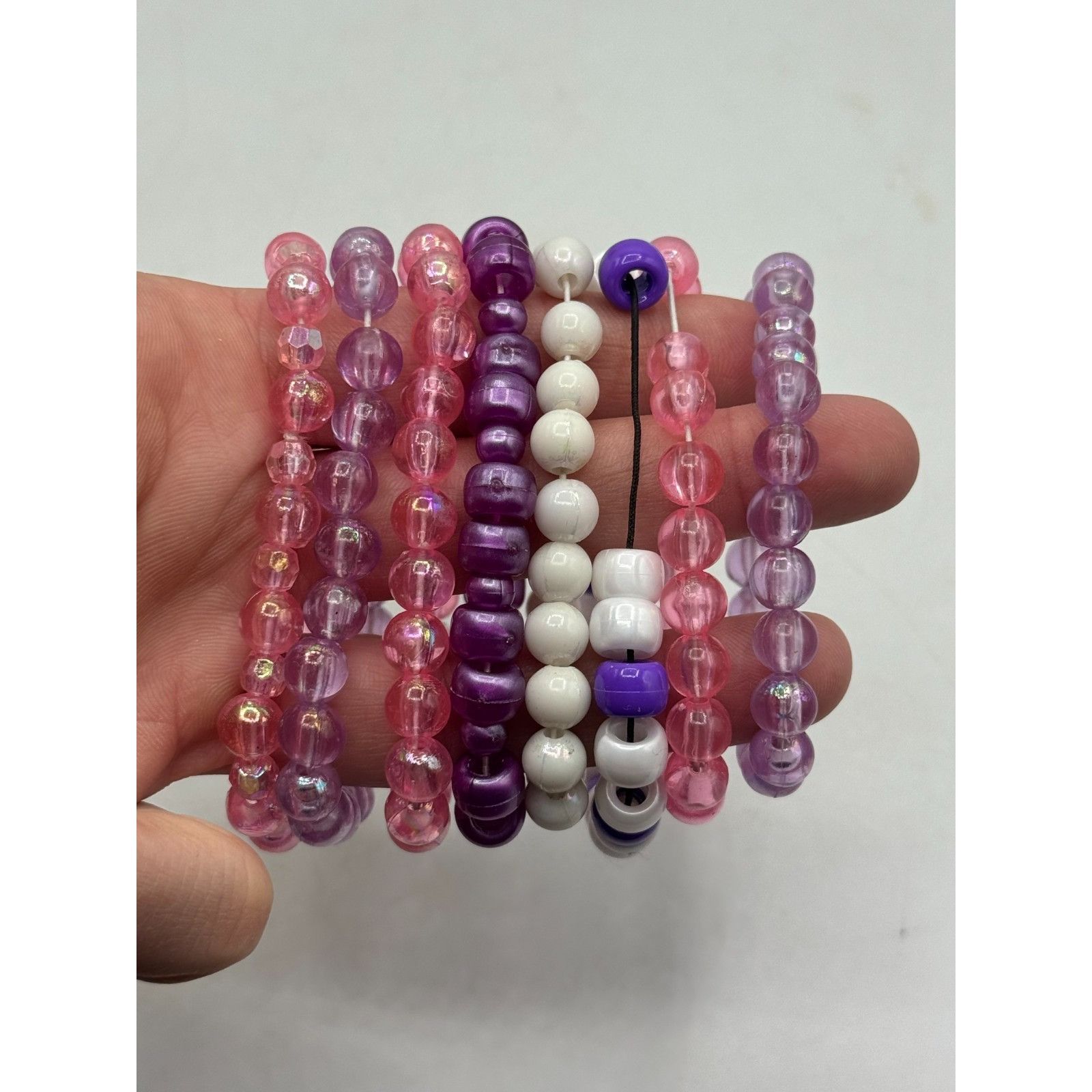 Vintage Vintage acrylic beaded stretch bracelet set of eight bracele Size ONE SIZE - 3 Thumbnail