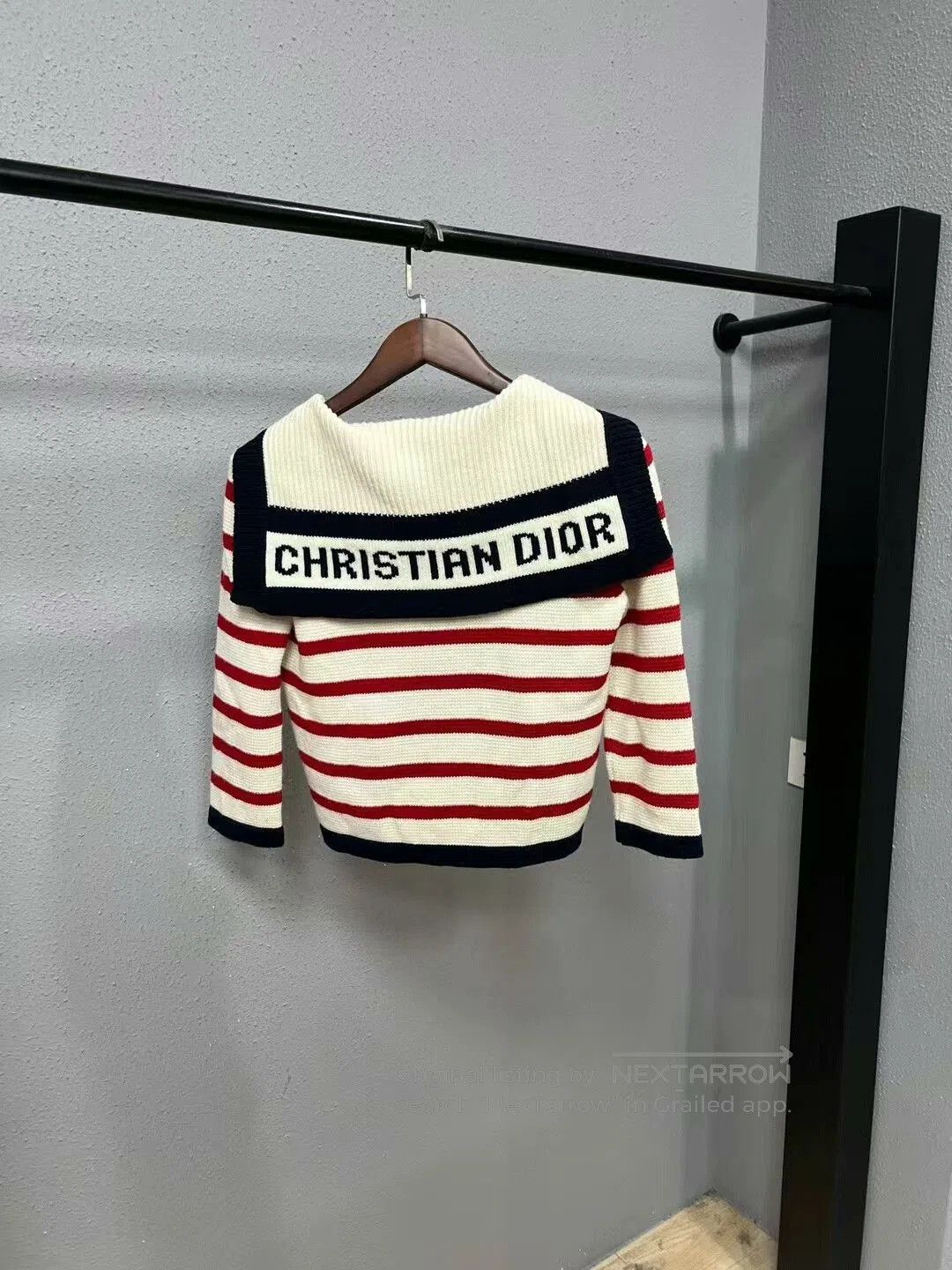 Dior Dior Striped Navy Collar Cardigan. Size XS / US 0-2 / IT 36-38 - 2 Thumbnail