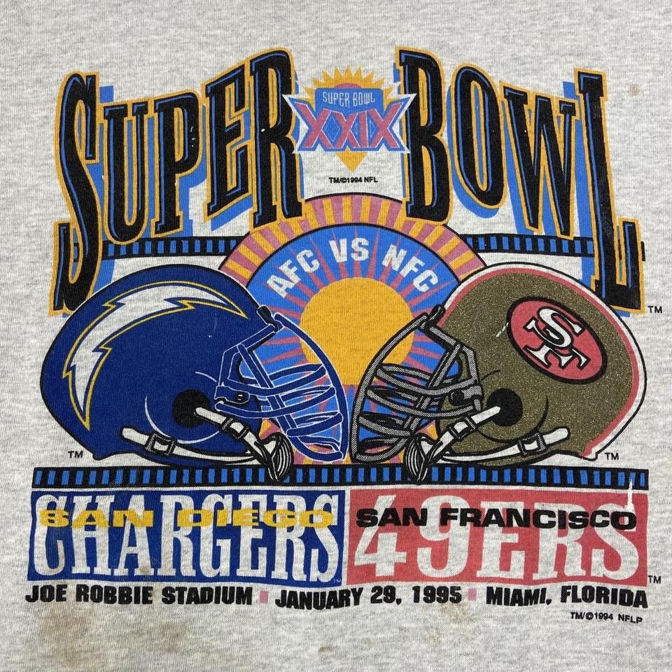 Vintage VTG Distressed Super Bowl XXIX Chargers Vs 49ers Sweatshirt Size US XL / EU 56 / 4 - 4 Thumbnail