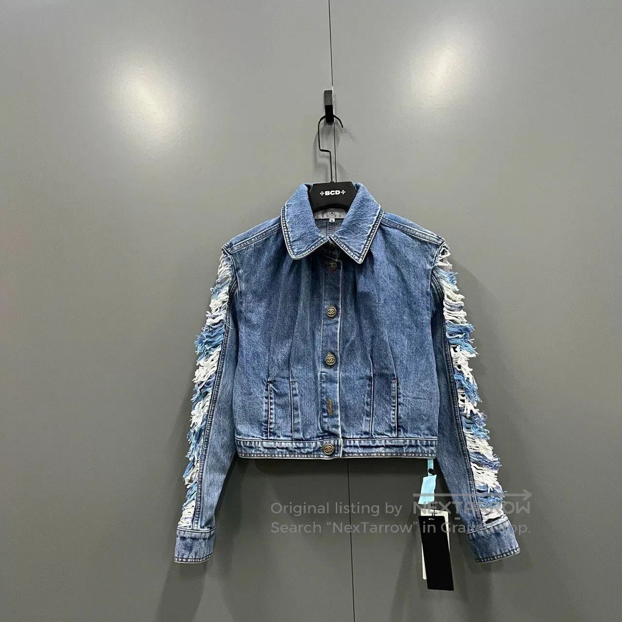 Chanel chanel blue distressed denim jacket. Size S / US 4 / IT 40 - 1 Thumbnail