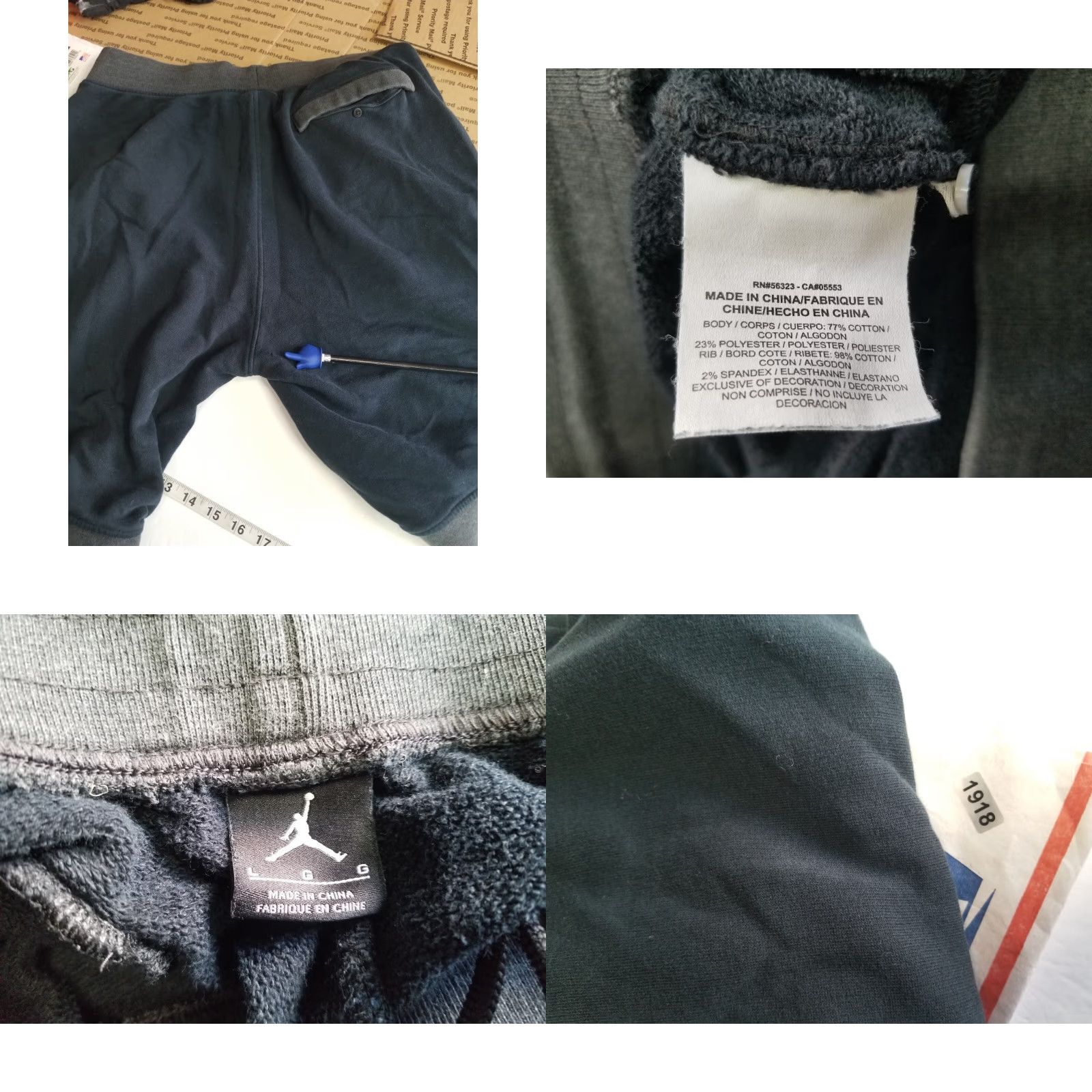 Jordan Brand Nike Jordan Jumpman Sweat Shorts Mens L Black Drawstring Athletic 10in Inseam Basketball Size US 33 - 8 Thumbnail