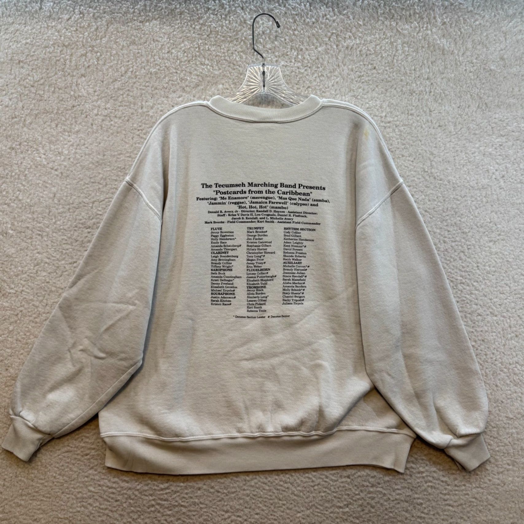Vintage VINTAGE Sweatshirt Sweater Large XL Postcards from the Caribbean White Crewneck Mens L/XL Stains 1990s Size US L / EU 52-54 / 3 - 2 Thumbnail