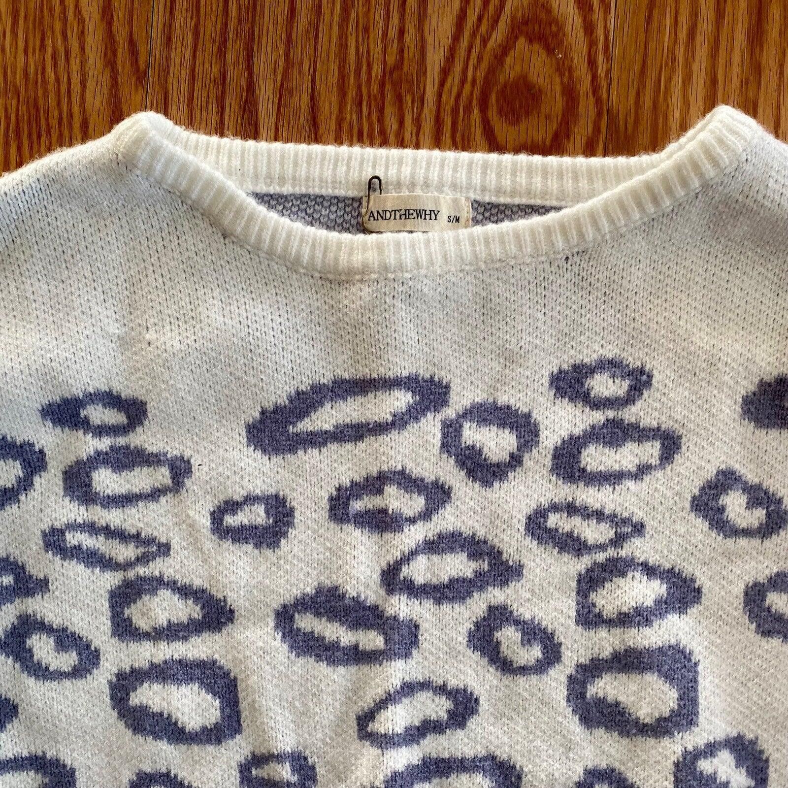 Other And The Why Cropped Purple Leopard Sweater Womens Small Size S / US 4 / IT 40 - 5 Thumbnail