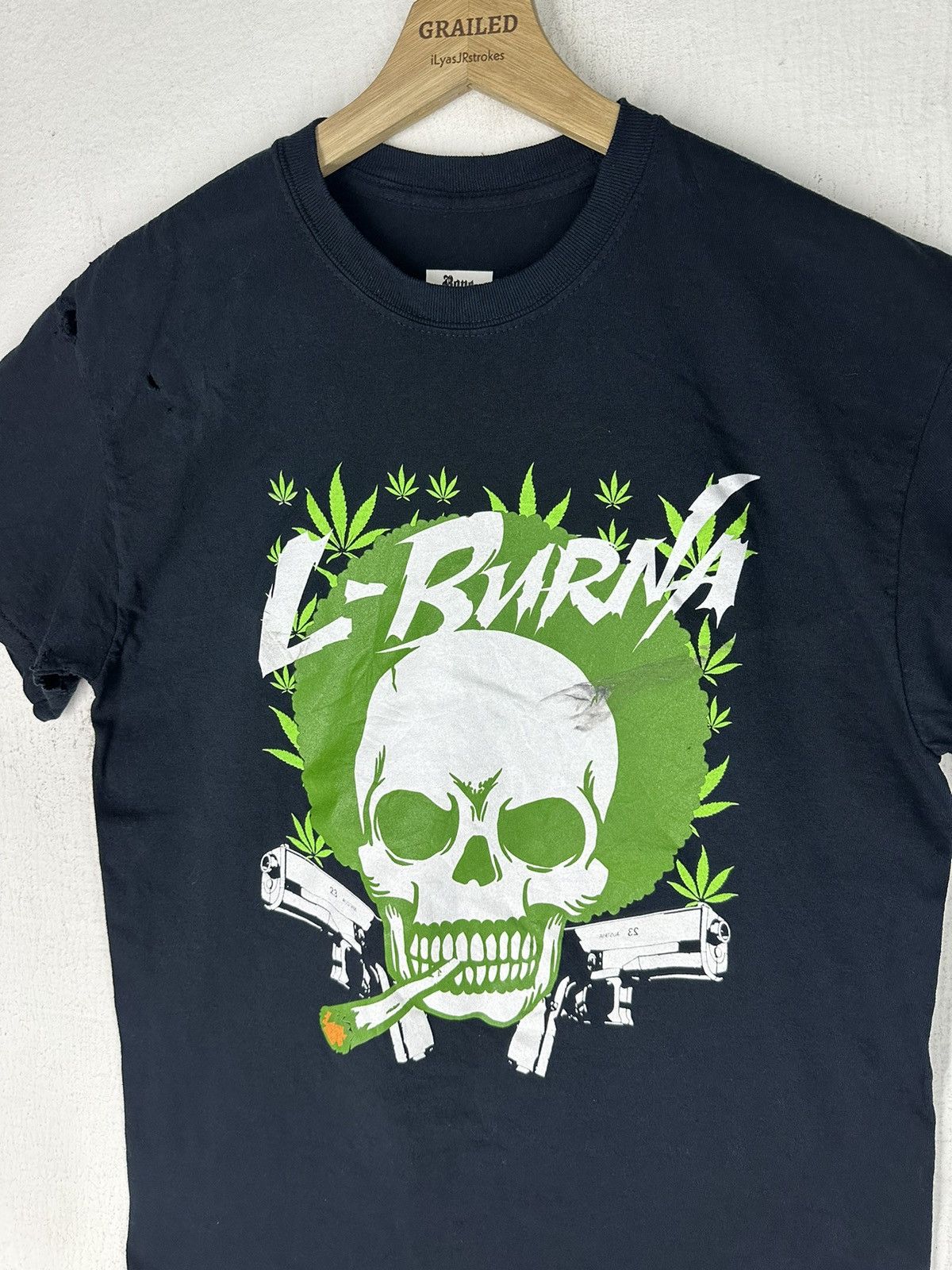 Japanese Brand L-Burna Skull Shot Pistol 23 Austria Shirt Tee Size US M / EU 48-50 / 2 - 2 Thumbnail