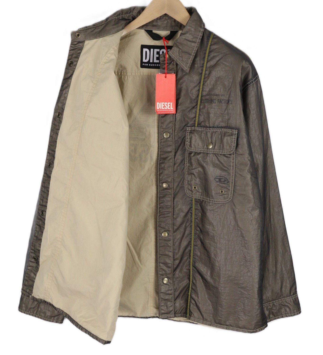 Diesel S-U24 L Snap Buttons Shiny Polo Collar Jacket 81738 Size US L / EU 52-54 / 3 - 4 Thumbnail