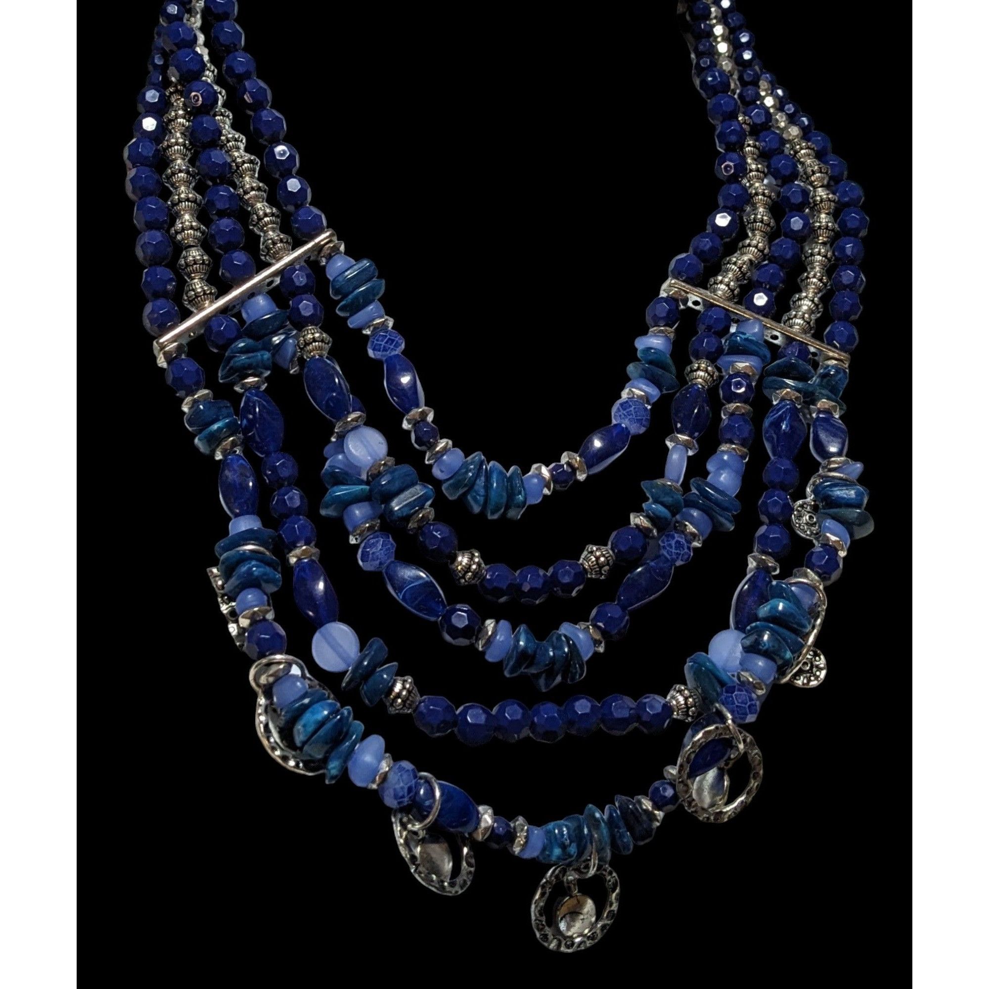 Other Silver And Blue Bohemian Bib Necklace Size ONE SIZE - 3 Thumbnail