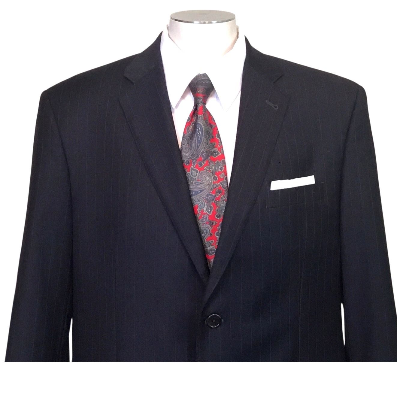 Other Jos A. Bank 44R Dark Gray Pinstripe Suit Coat Signature Gold Size 44R - 2 Thumbnail