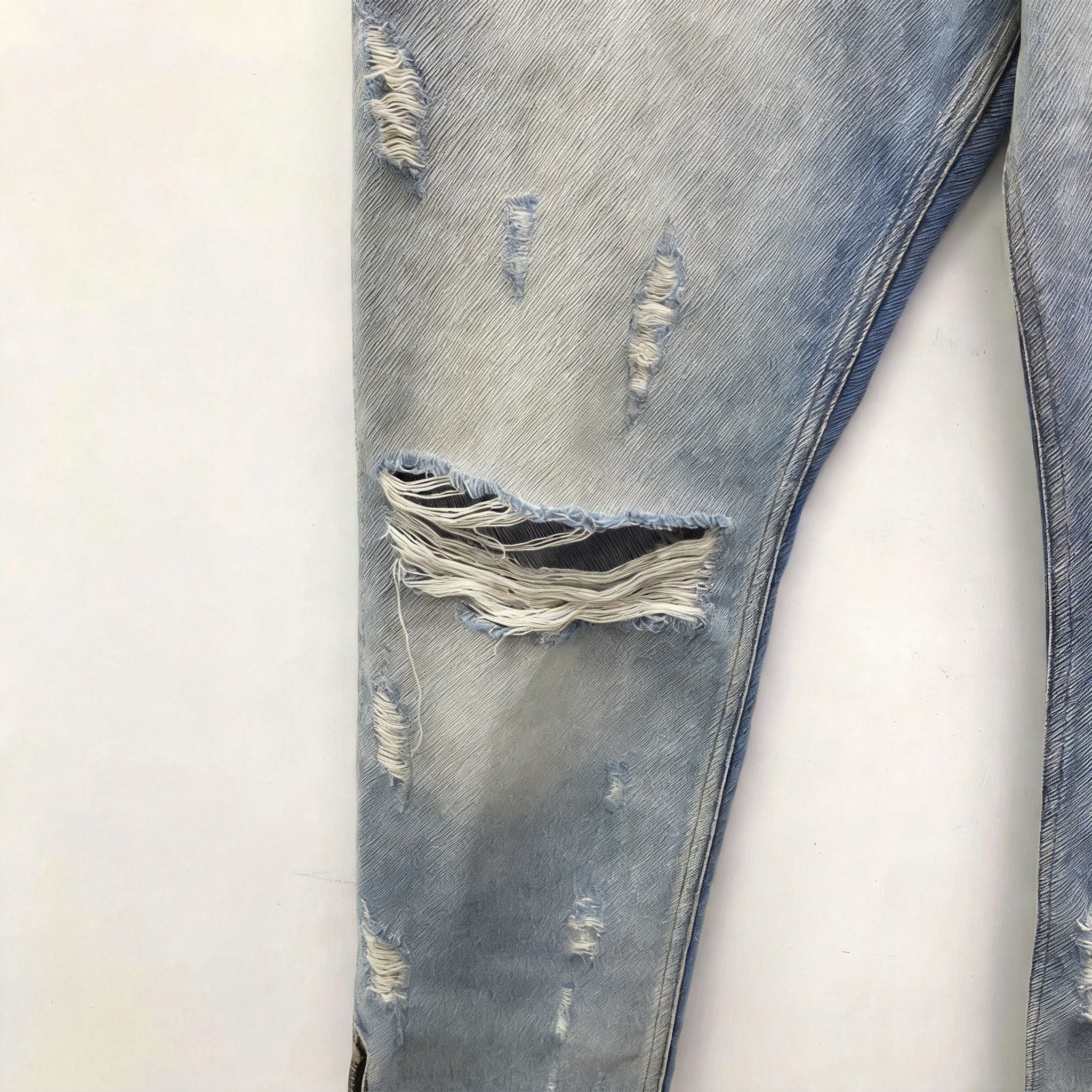 Light Blue Distressed Denim Pants/, Men's (Size 32) — image 3 of 6