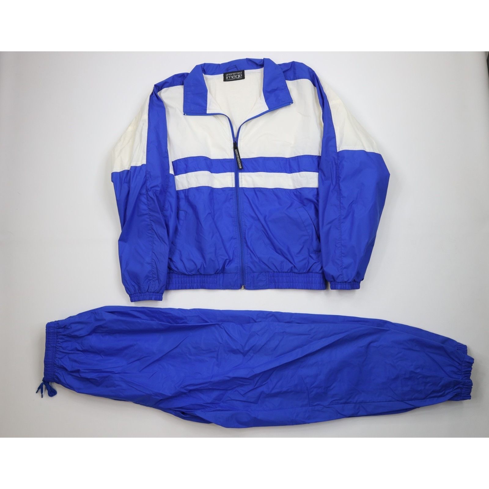 Vintage Vintage 90s Streetwear Lined 2 Piece Windbreaker Track Suit Size US L / EU 52-54 / 3 - 1 Thumbnail