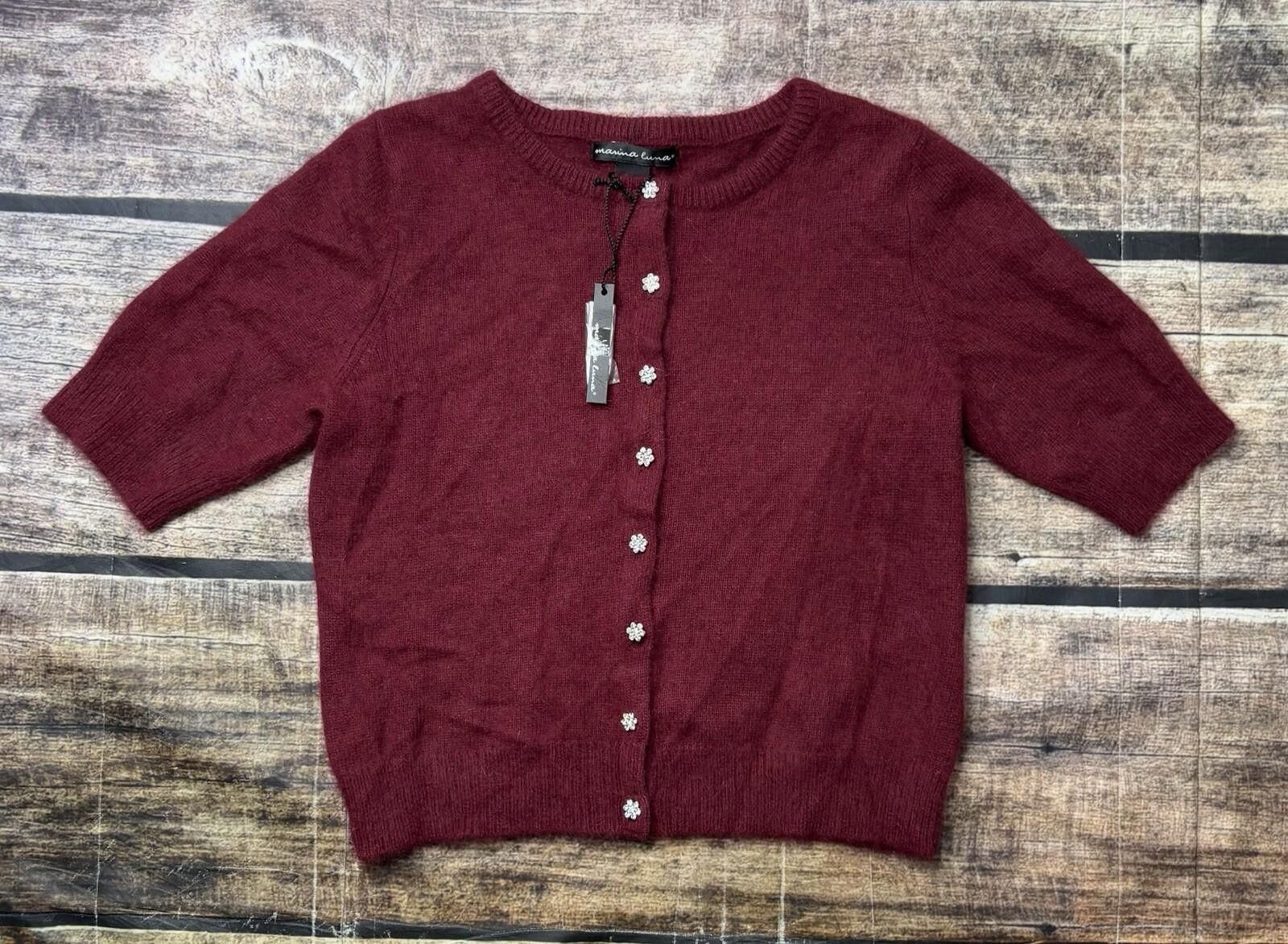 Other Marina Luna Cardigan Sweater Women's Medium Angora Lambswool Size M / US 6-8 / IT 42-44 - 1 Thumbnail