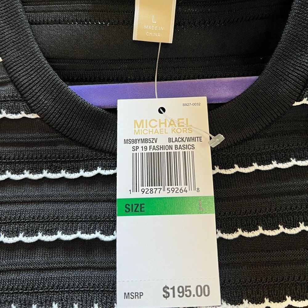 Michael Kors Michael Kors Scalloped-Stripe Sweater Dress Size L / US 10 / IT 46 - 6 Thumbnail