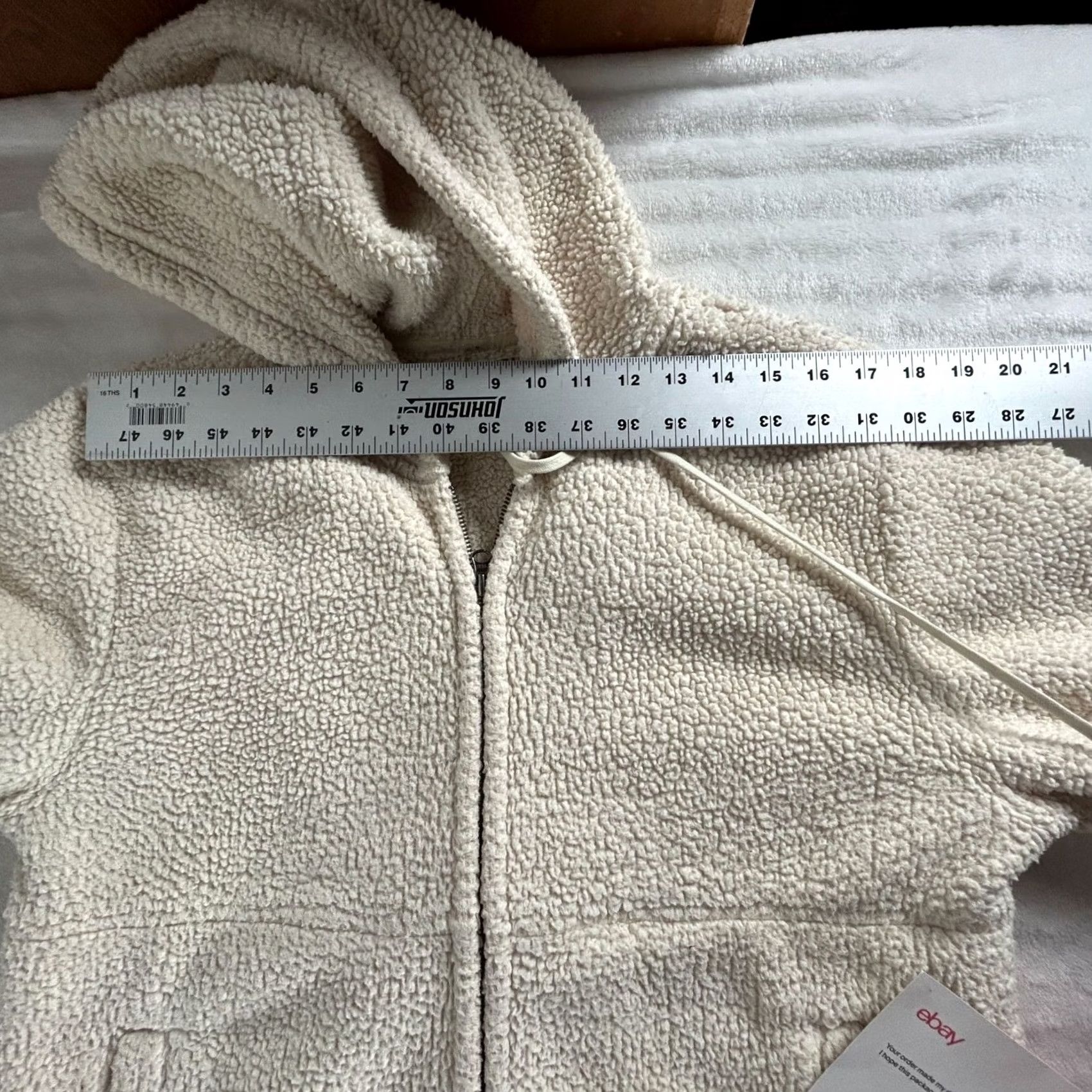 Vintage True Grit Womens Ivory Sherpa Fleece Zip-Up Hoodie Jacket XL Pockets Drawstring Jacket Womens XL Ivory Sherpa Fleece Zip-Up Pockets Drawstring Size XL / US 12-14 / IT 48-50 - 5 Thumbnail