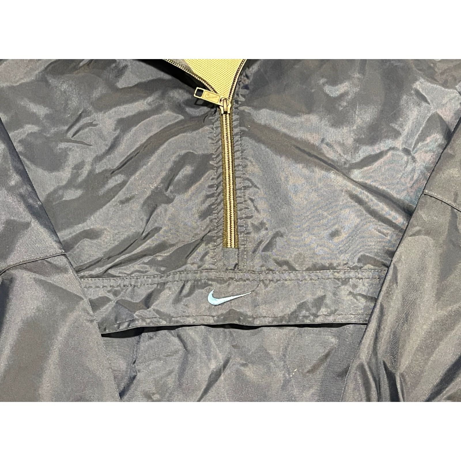 Nike NIKE Windbreaker Jacket GOLF Mens XL Navy Blue Kangaroo Pocket Hood 90s Full Zip Size US XL / EU 56 / 4 - 2 Thumbnail