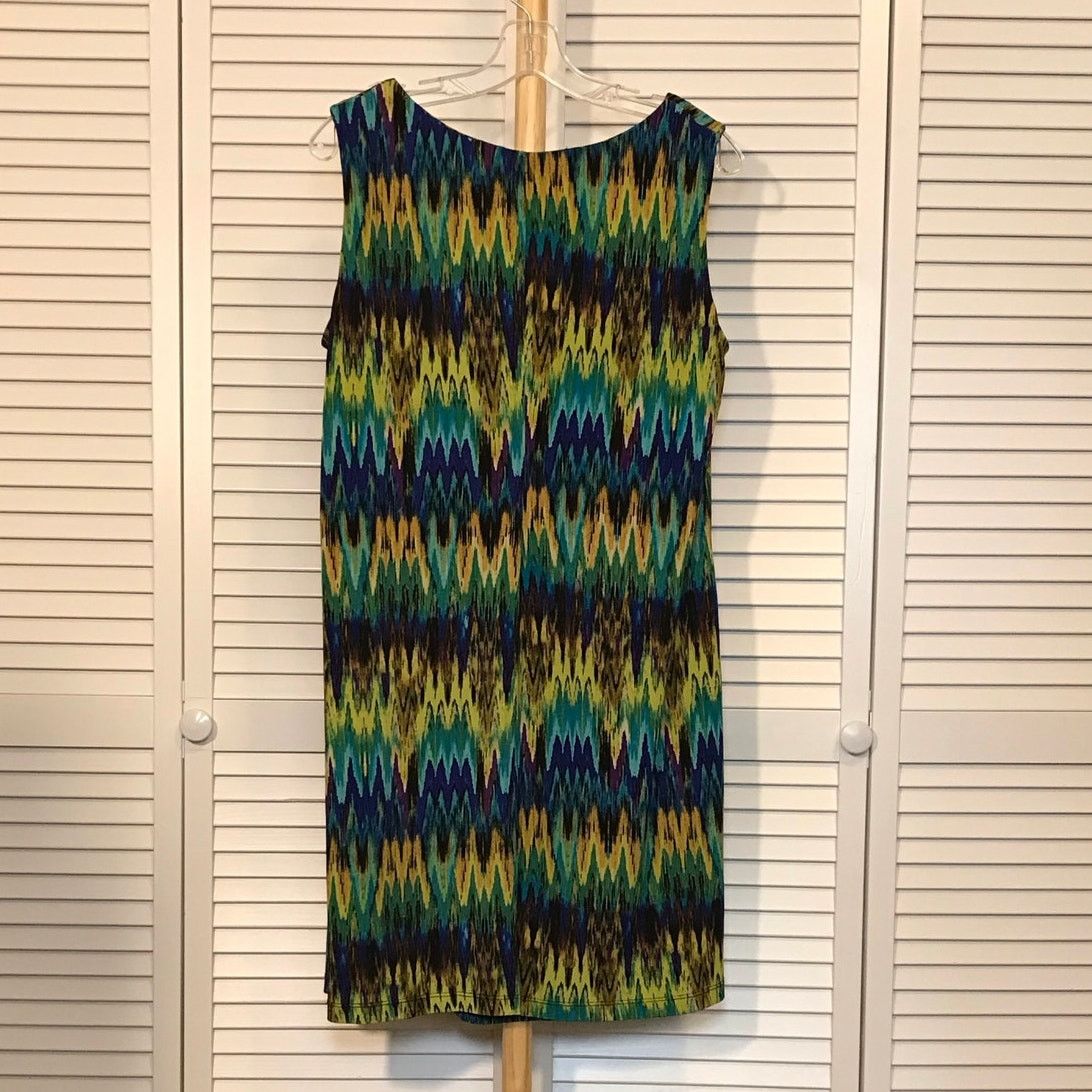 Other Ronni Nicole Geometric Scoop Sleeveless Shift Midi Dress 12 Size XL / US 12-14 / IT 48-50 - 2 Thumbnail