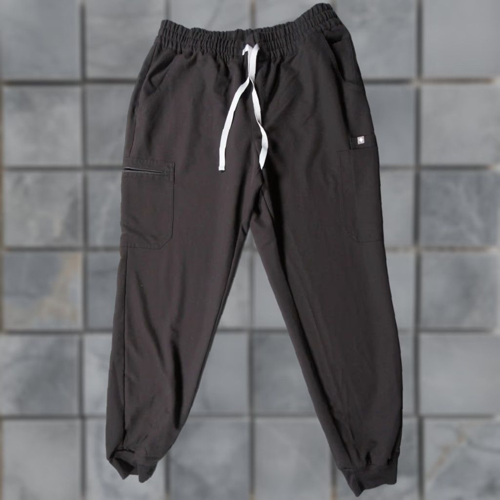Vintage FIGS Pants Mens Large Black Cargo Scrub Technical Nurse Workwear Stretch Adult Size US 33 - 1 Thumbnail