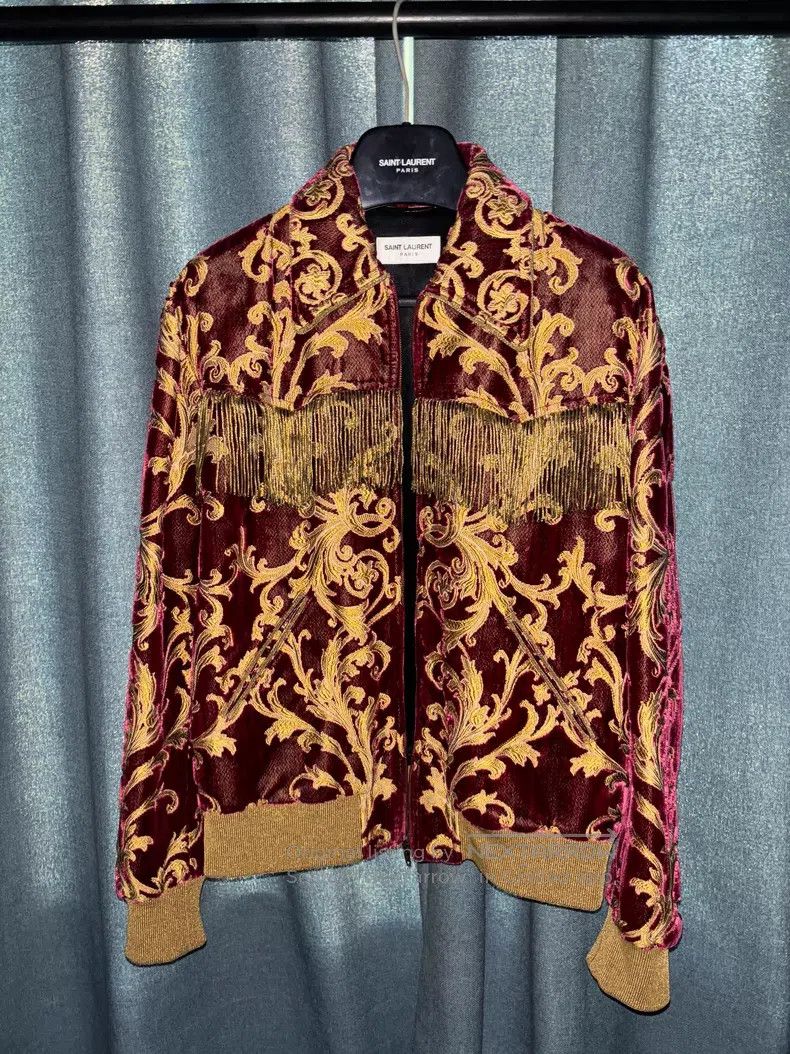Saint Laurent Paris Saint Laurent Paris Velvet Gold Fringe Jacket i Size US M / EU 48-50 / 2 - 1 Thumbnail
