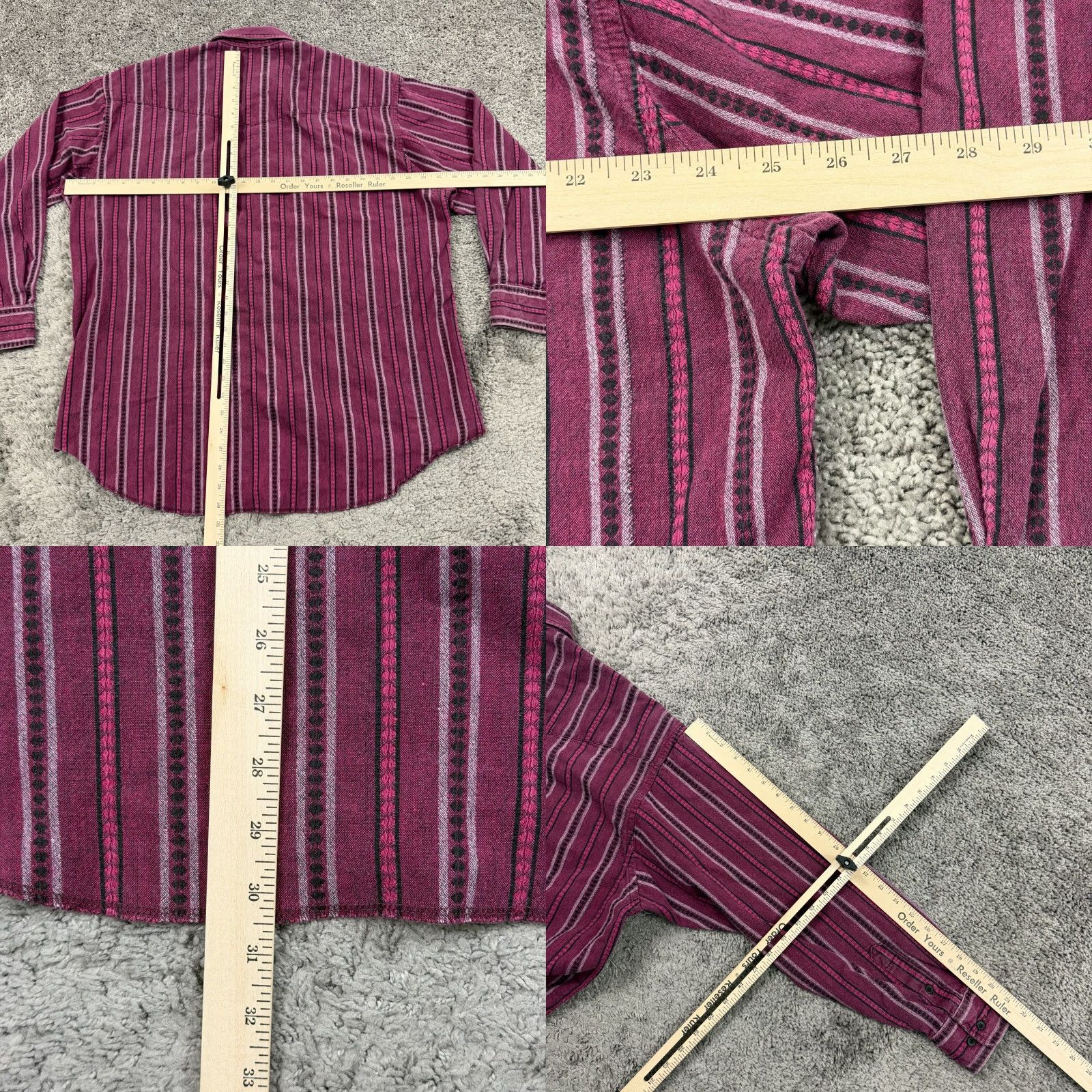 Wrangler VINTAGE Wrangler Shirt Men XL Red Stripe Textured Western X Long Tails USA Size US XL / EU 56 / 4 - 8 Thumbnail