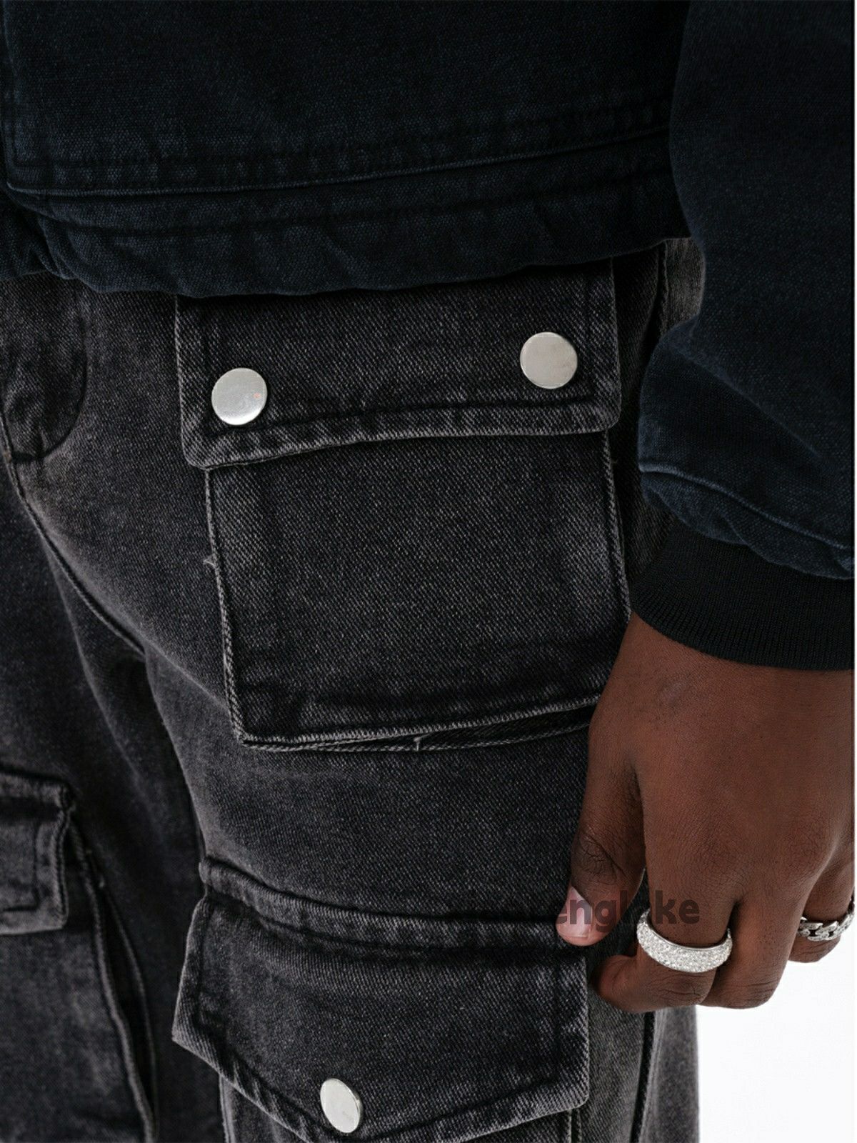 Jean × Vintage washed faded pocket hiphop skate cargo jeans Size US 32 / EU 48 - 7 Thumbnail