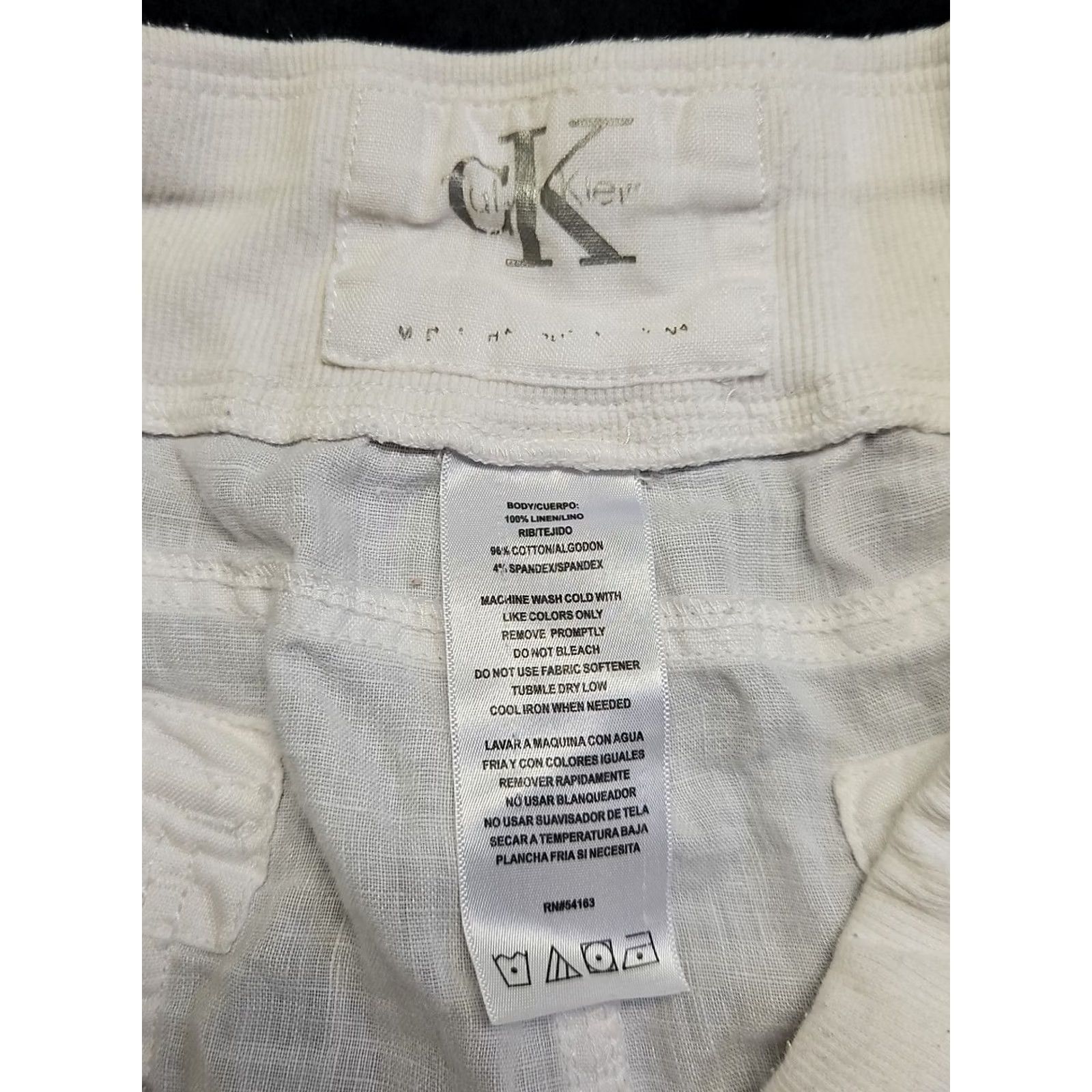 Calvin Klein Calvin Klein Womens Casual Linen Drawstring Shorts Elastic Waist White M Size 32" / US 10 / IT 46 - 4 Thumbnail