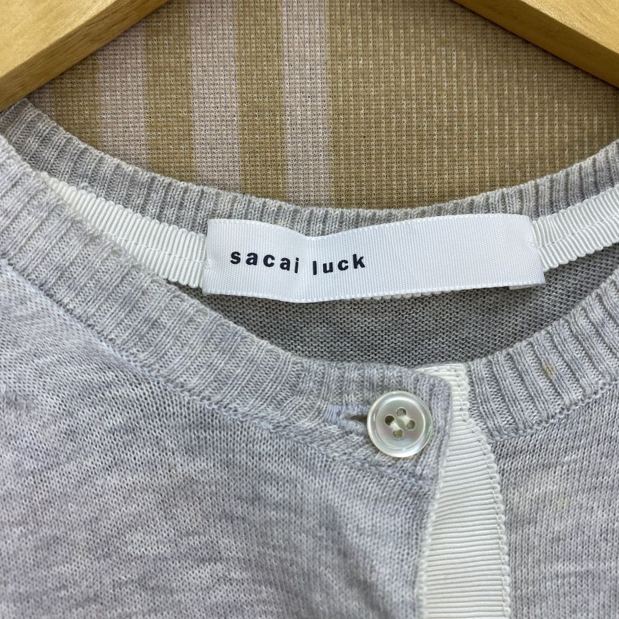 Japanese Brand 🫶 sacai luck Stripes Pattern back flare border cardigan Size US M / EU 48-50 / 2 - 5 Thumbnail