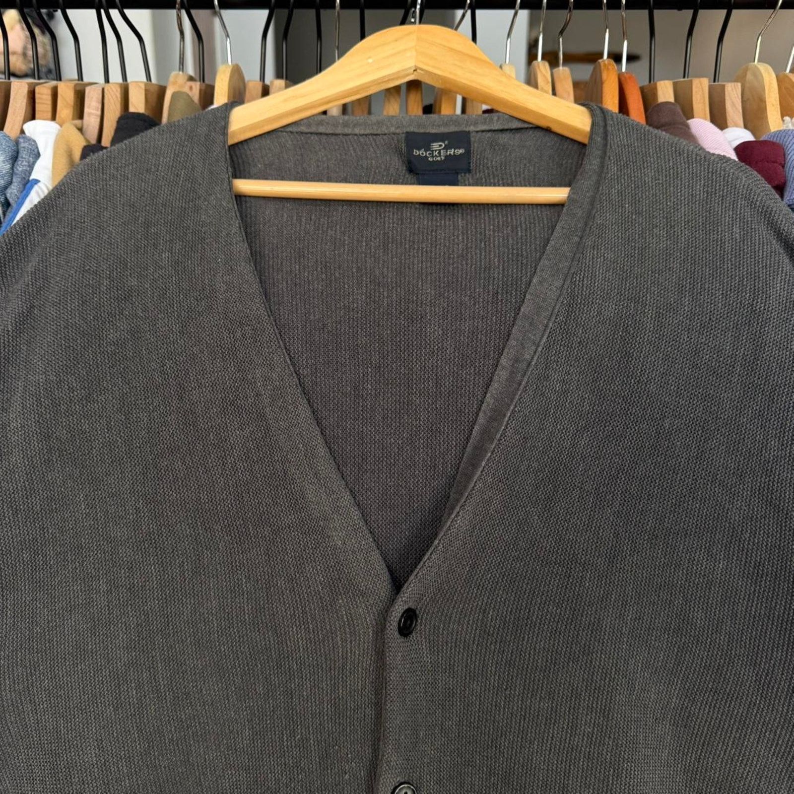 Dockers Vintage Dockers Golf Cardigan in Charcoal Grey Grunge Style Size US XL / EU 56 / 4 - 2 Thumbnail