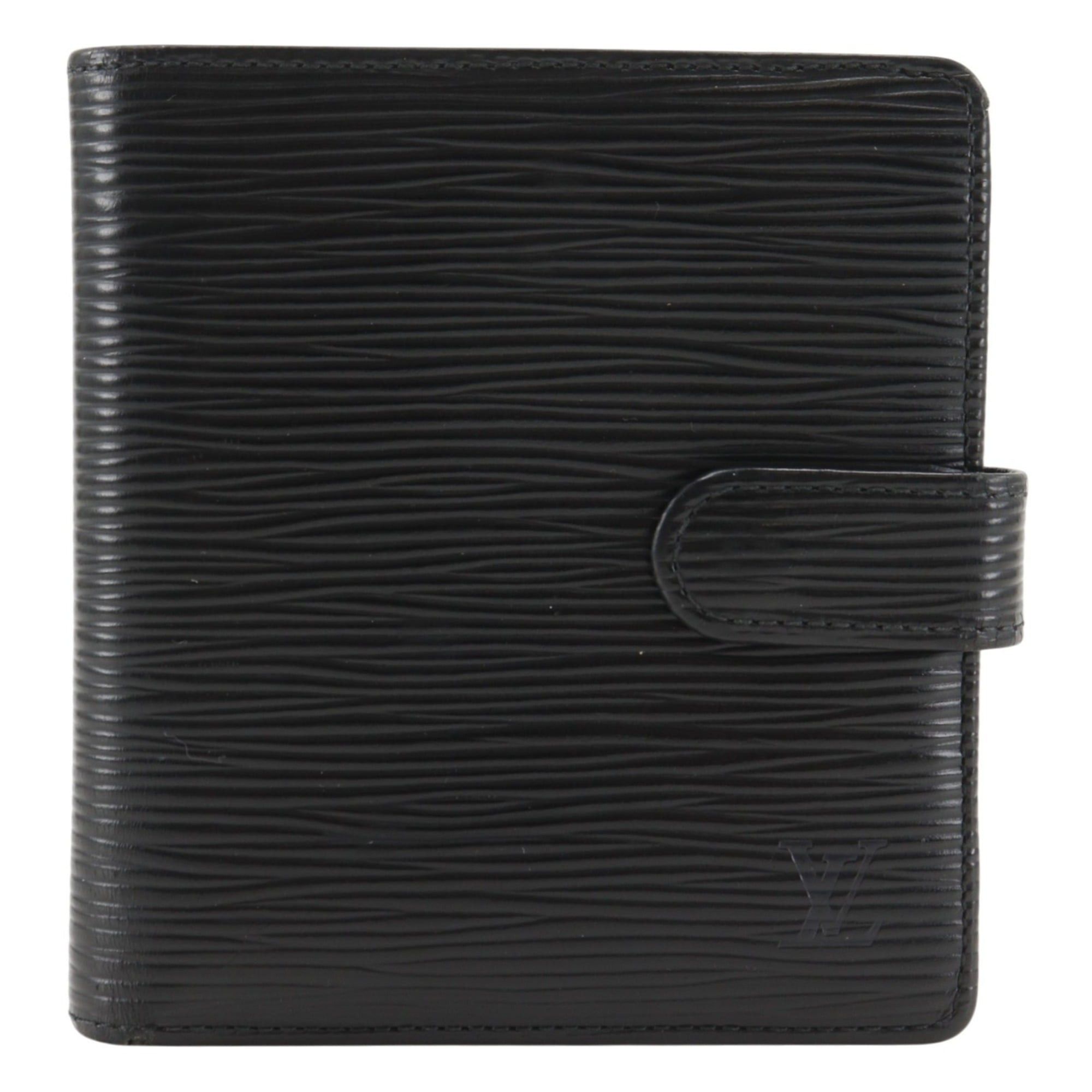 Louis Vuitton Louis Vuitton Porte-Billet Compact Bi-fold Wallet M63552 Epi Leather Noir (Black) 2003 Model MI0013 Snap Button Unisex Size ONE SIZE - 1 Thumbnail