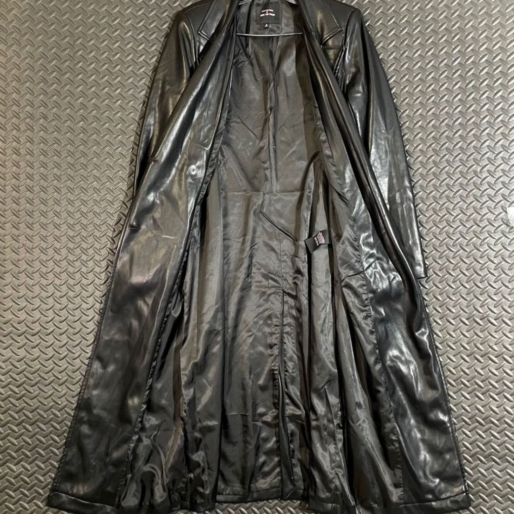 AVEC LES FILLES Avec Les Filles Coat Trench Black Faux Leather Double Breasted Women's M Size M / US 6-8 / IT 42-44 - 3 Thumbnail