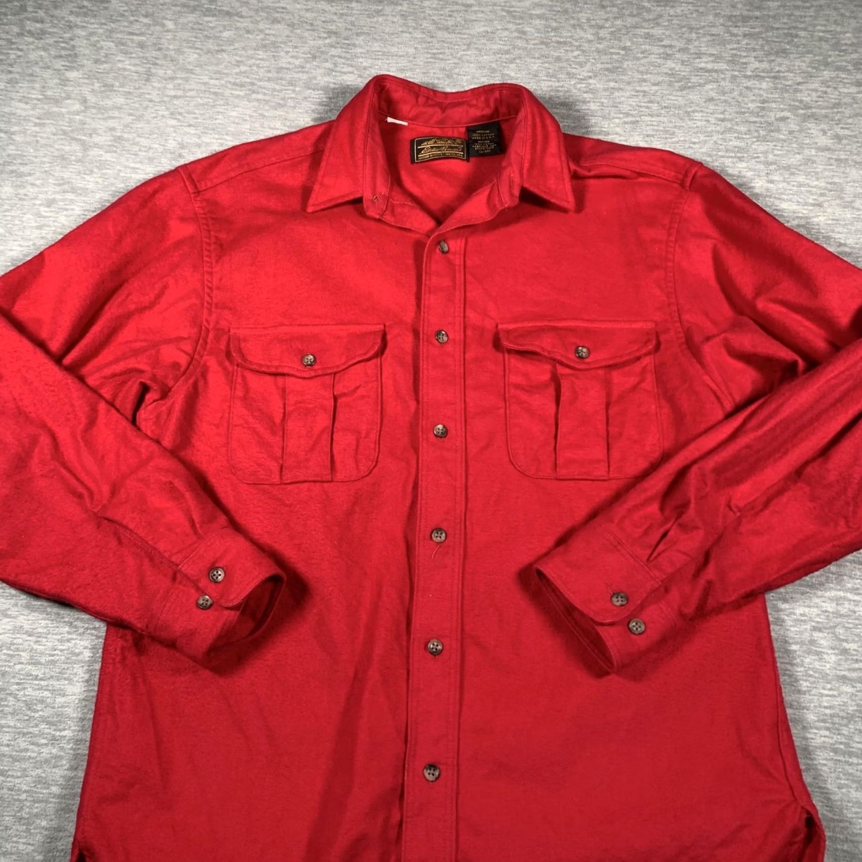 Eddie Bauer VINTAGE Eddie Bauer Shirt Mens Medium Red Button-Up Long Sleeve Workwear USA 90s Size US M / EU 48-50 / 2 - 2 Thumbnail