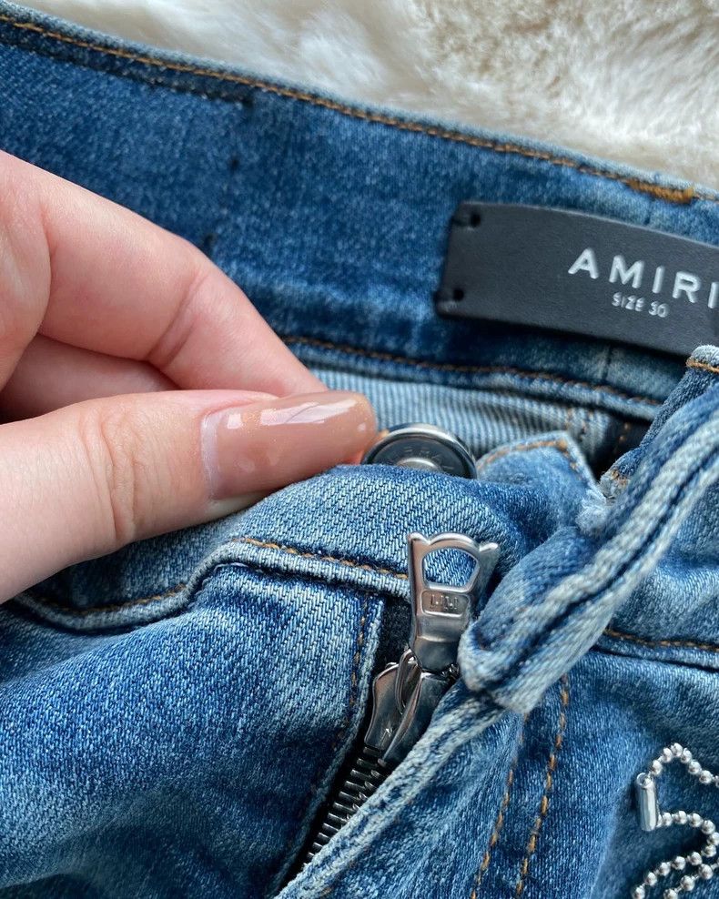 Amiri Amiri Washed Blue Blue Patchwork 17 MX1 Jean Size US 30 / EU 46 - 7 Thumbnail