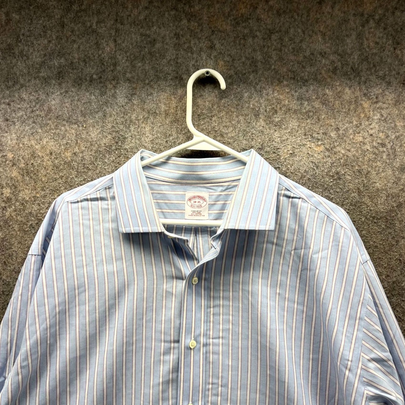 Brooks Brothers Brooks Brothers Shirt Mens 18 35 Blue Striped Oxford Button Down Preppy OCBD Shirt Mens Blues Balanced Regular 54 in Vintage Size US XXL / EU 58 / 5 - 7 Thumbnail