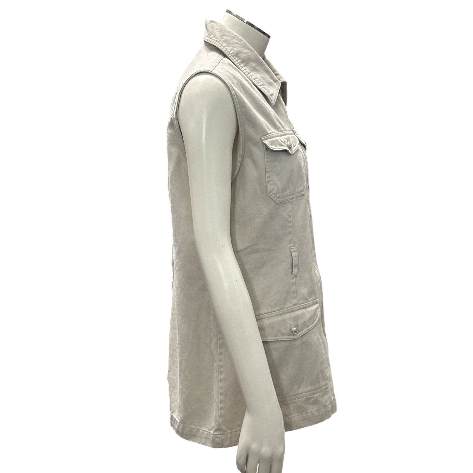 Other 907 Company Small Utility Travel Vest Neutral Cotton Zip Fro Size S / US 4 / IT 40 - 6 Thumbnail