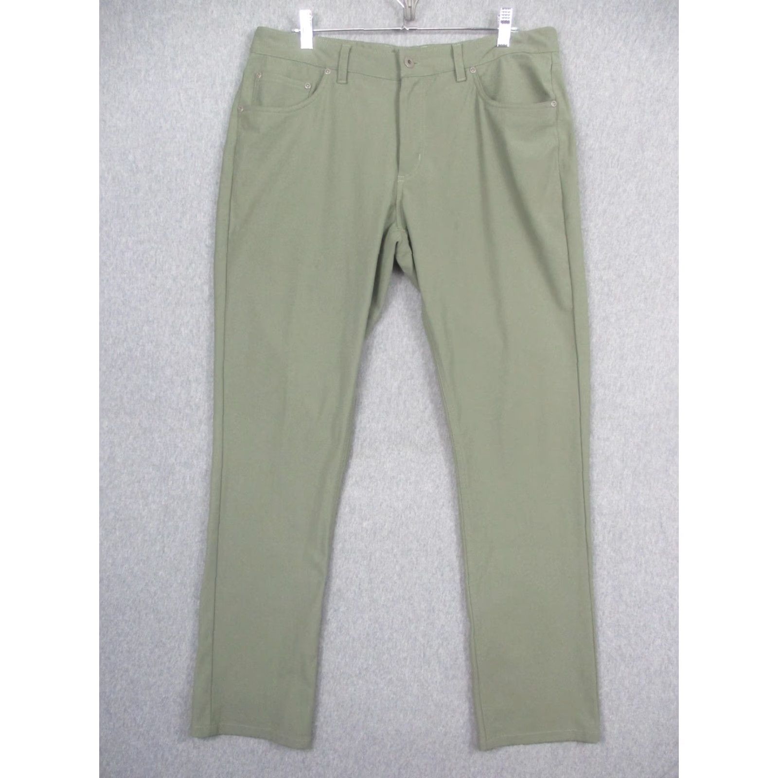 Vintage TSG Pants Mens 34x32 Green Microfiber Lined Straight Leg 5 Pocket Casual Size US 34 / EU 50 - 2 Thumbnail
