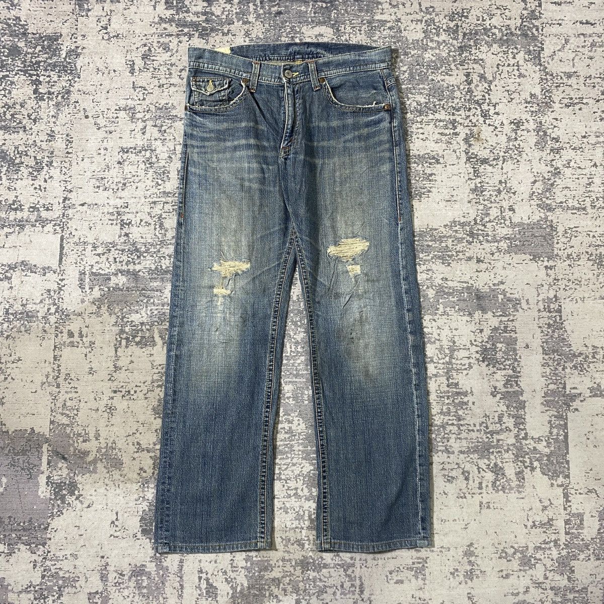 If Six Was Nine × Japanese Brand × Le Grande Bleu (L.G.B.) Vintage GL Heart Distressed Denim Pants Size US 36 / EU 52 - 3 Thumbnail