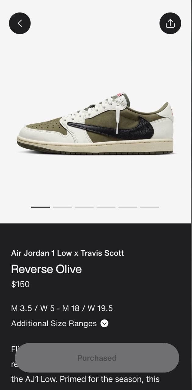 Travis Scott Air Jordan Low x Travis Scott Reverse Olive Size US 11 / EU 44 - 2 Thumbnail