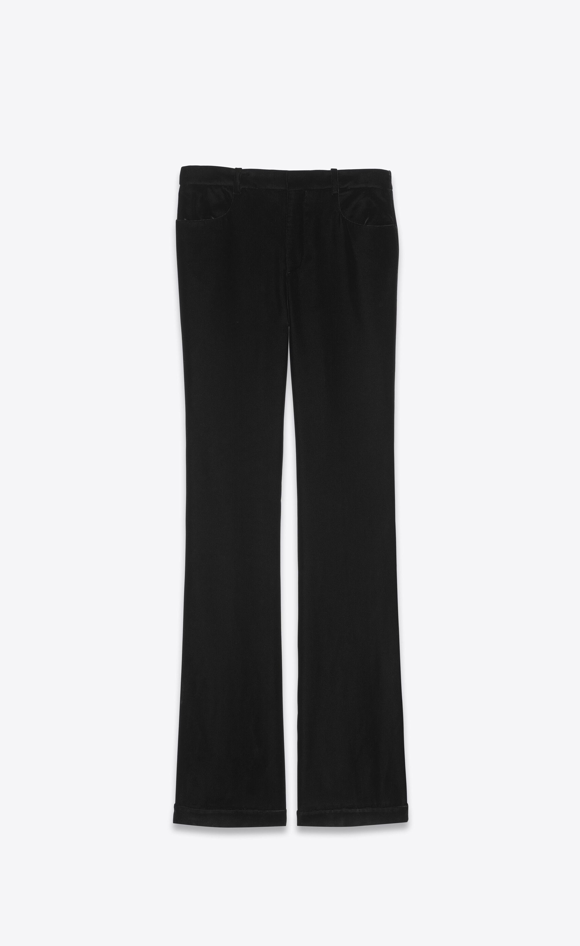 o1s1wg110924 Flared Pants in Velvet in Black