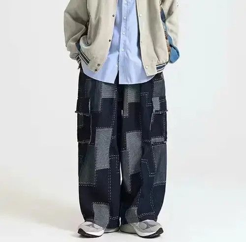 Japanese Brand Cargo patch faded patchwork baggy pants Size US 30 / EU 46 - 1 Thumbnail