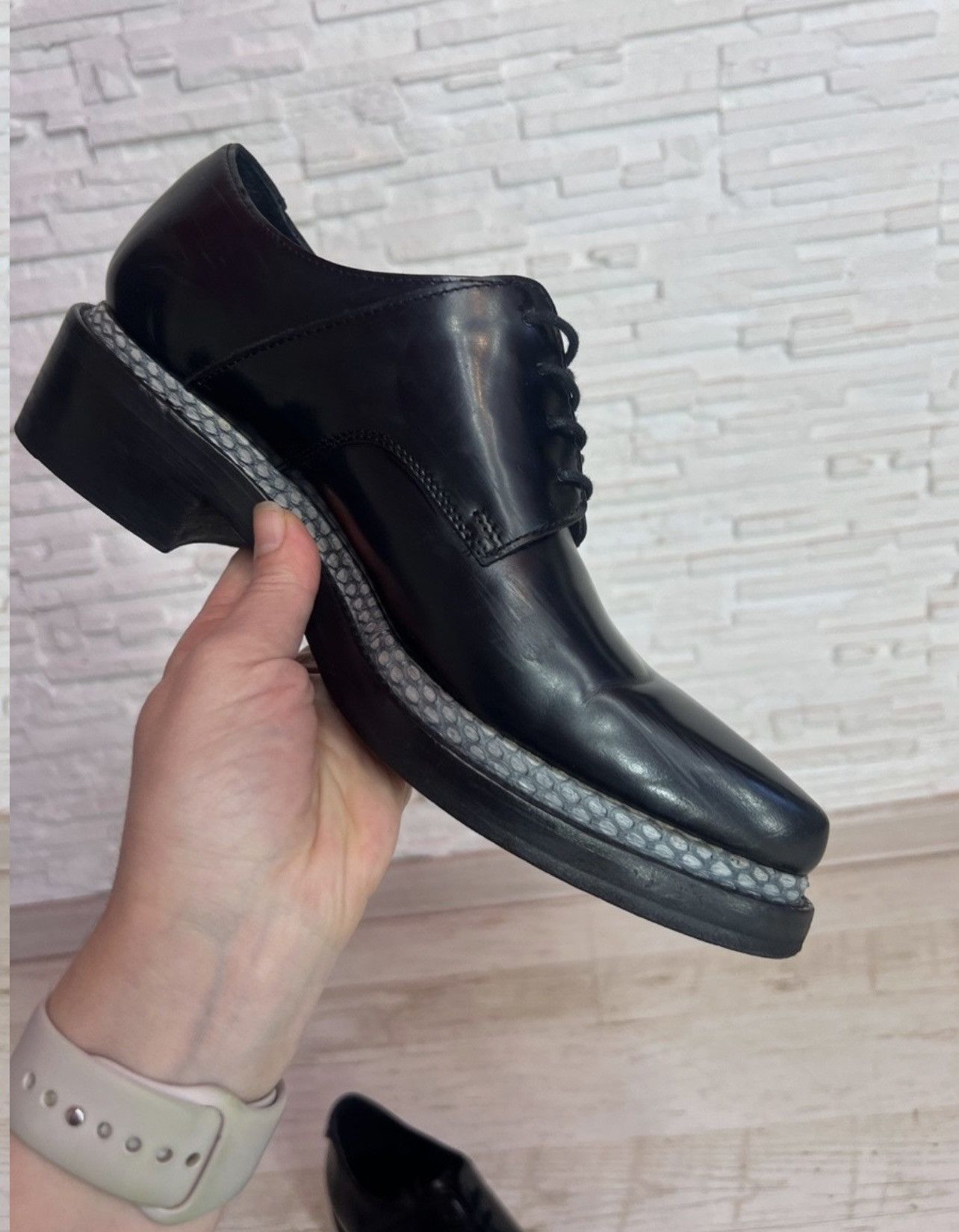 Acne Studios Acne Studios Lark Leather Loafers Black Snake Panel Size 40 Size US 10 / IT 40 - 11 Thumbnail
