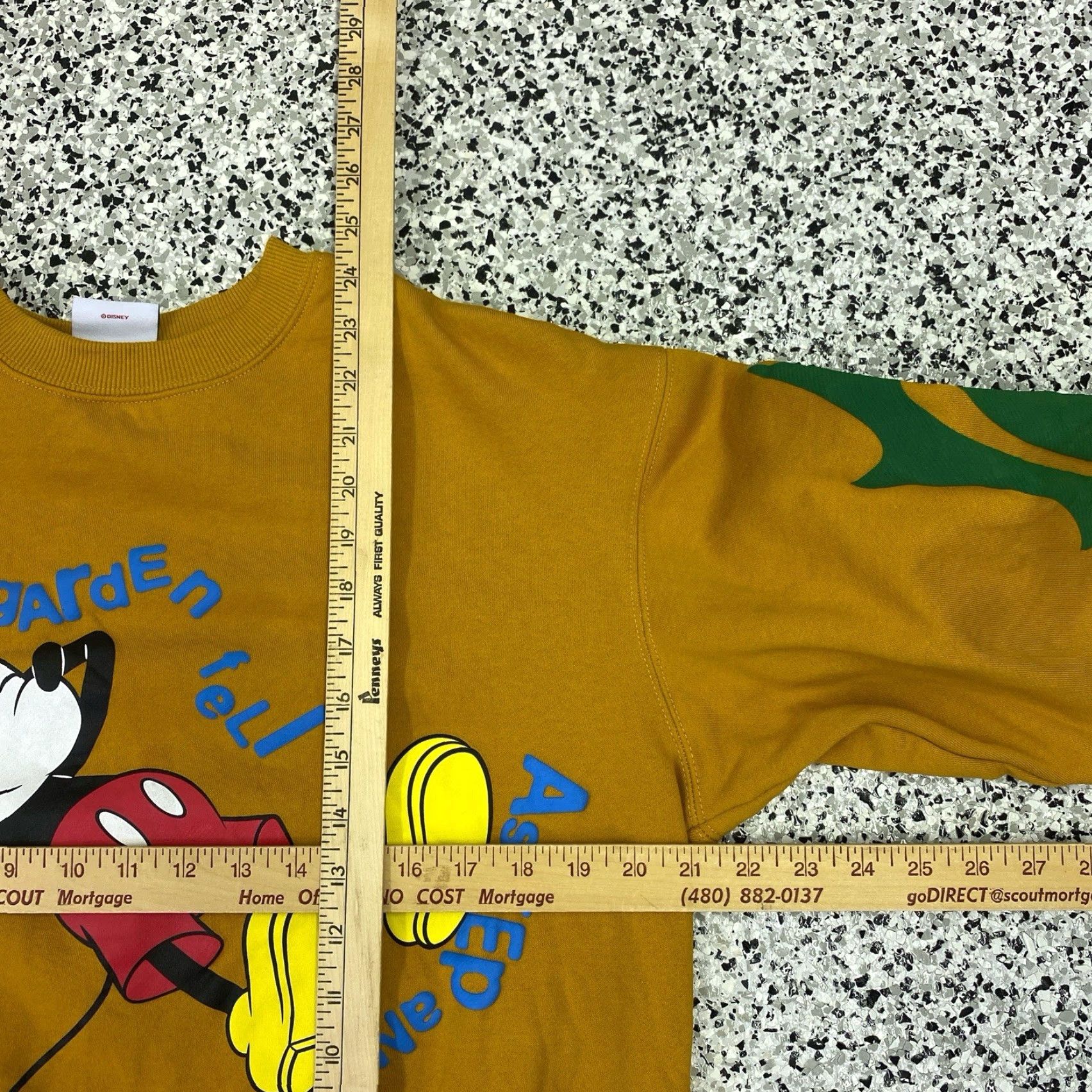 Disney Disney Parks Mickey & Co Sweatshirt Crewneck Asleep Flower & Garden Yellow M Unisex Adults Medium Graphic Print Logo Sweatshirt Crew Neck Disney Brand Size US M / EU 48-50 / 2 - 4 Thumbnail