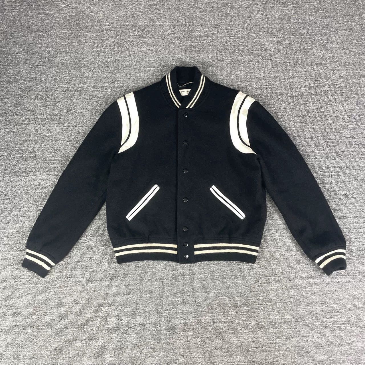 Saint Laurent Paris Saint Laurent Black White Varsity Jacket Size US M / EU 48-50 / 2 - 1 Thumbnail