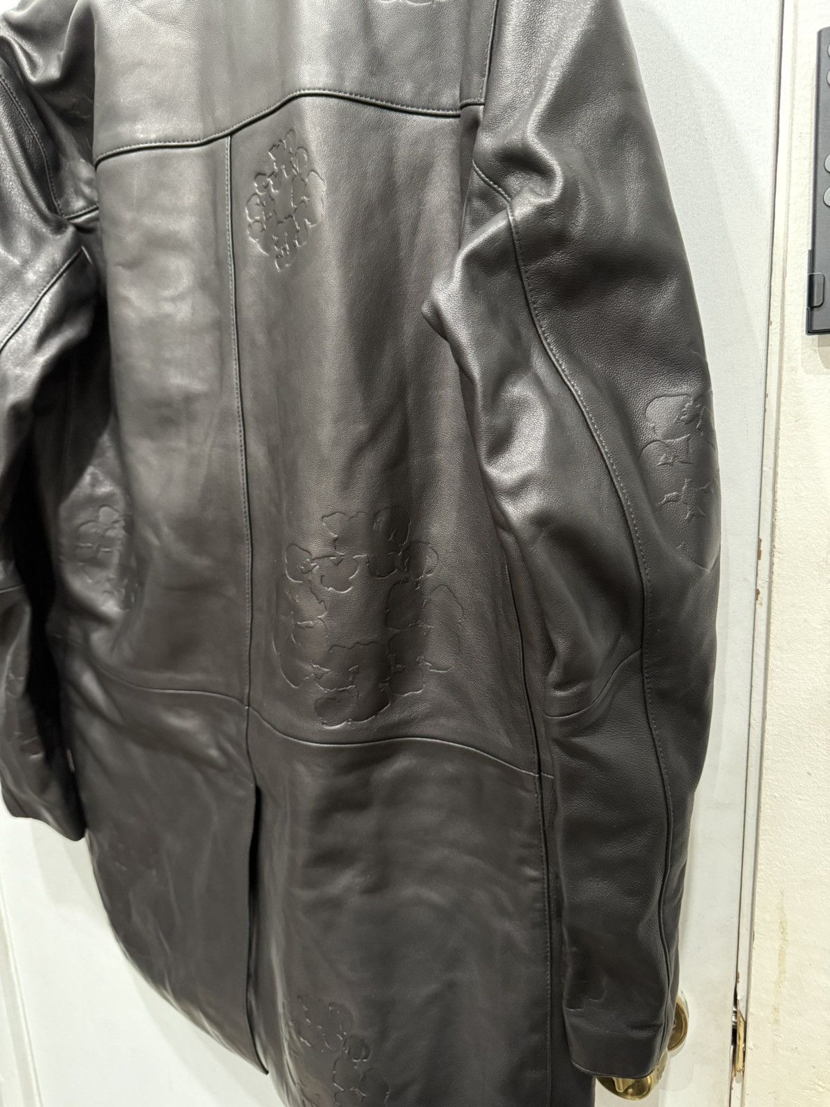 DENIM TEARS Denim Tears Oakland Wreath Winter Leather Coat Size US S / EU 44-46 / 1 - 21 Thumbnail